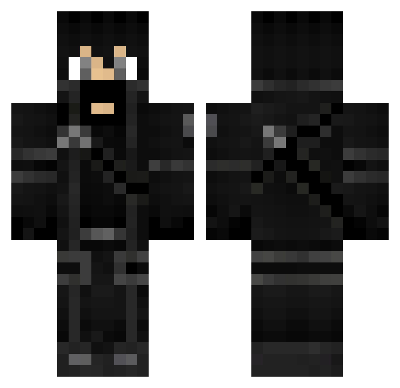 Rosinbolle Minecraft skin, front and back view