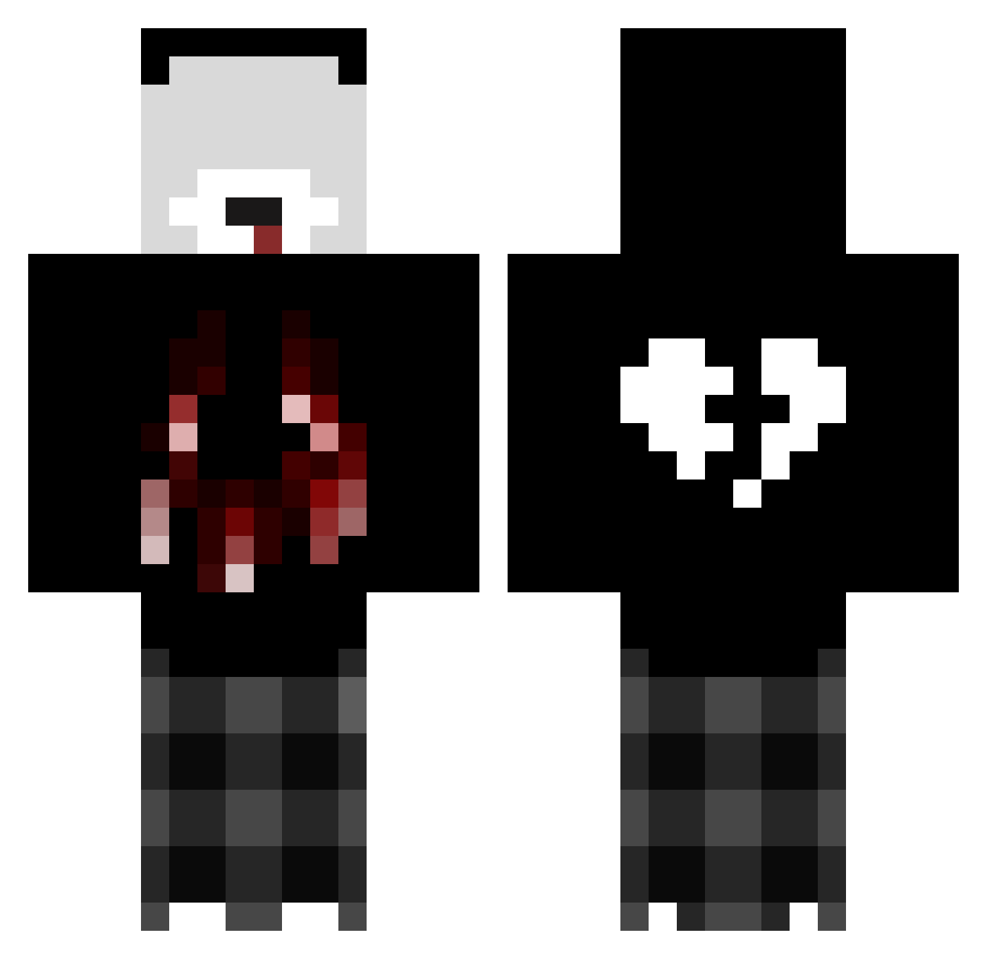 ROJAAA666 Minecraft skin, front and back view
