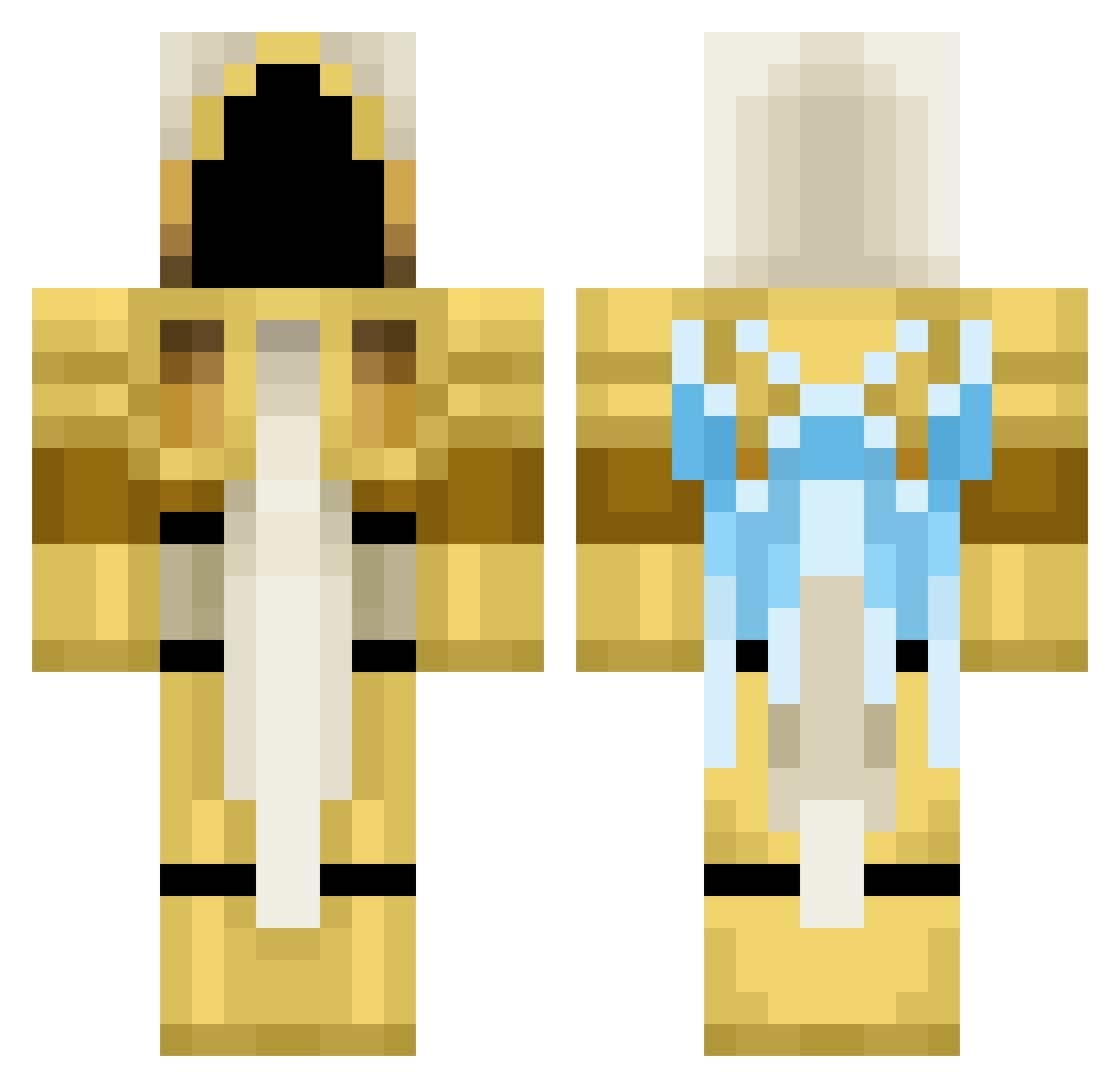 Valleko Minecraft skin, front and back view
