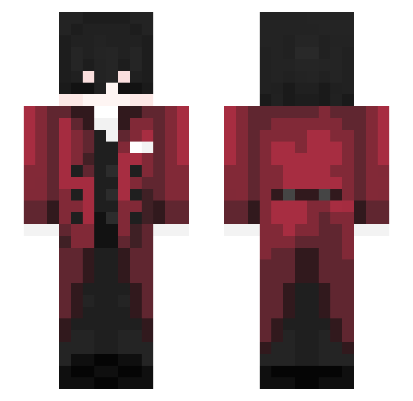 NotRedspy Minecraft skin, front and back view