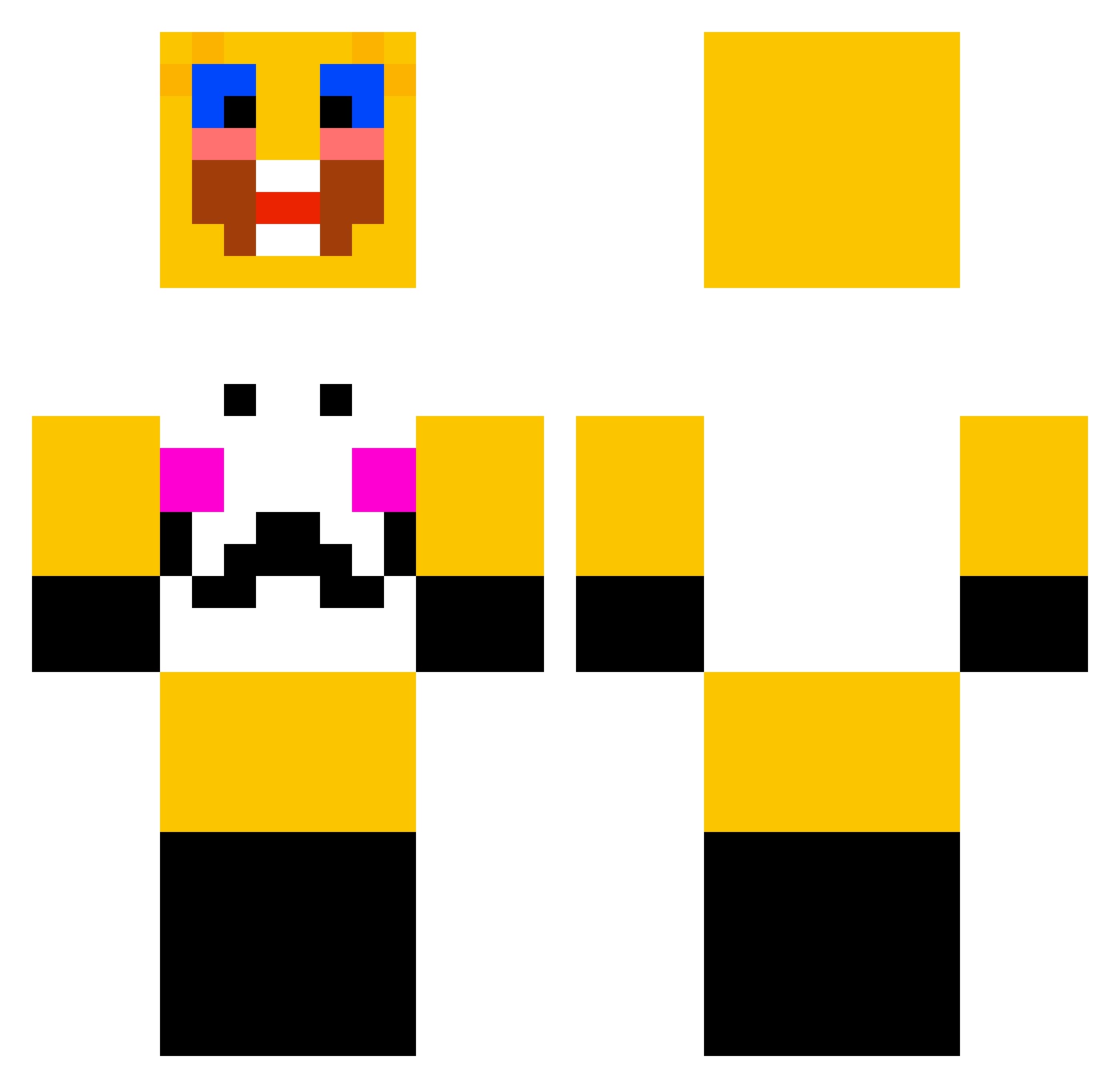 toesxd Minecraft skin, front and back view