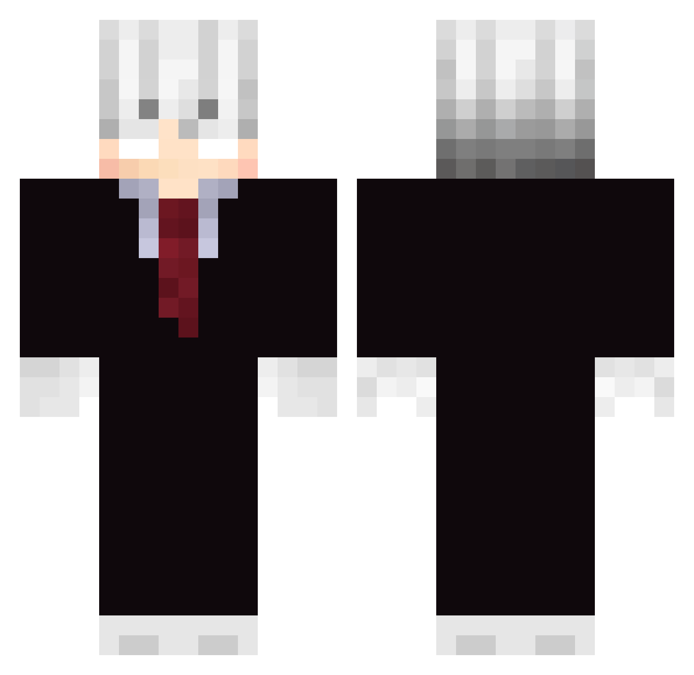 NightShade006 Minecraft skin, front and back view