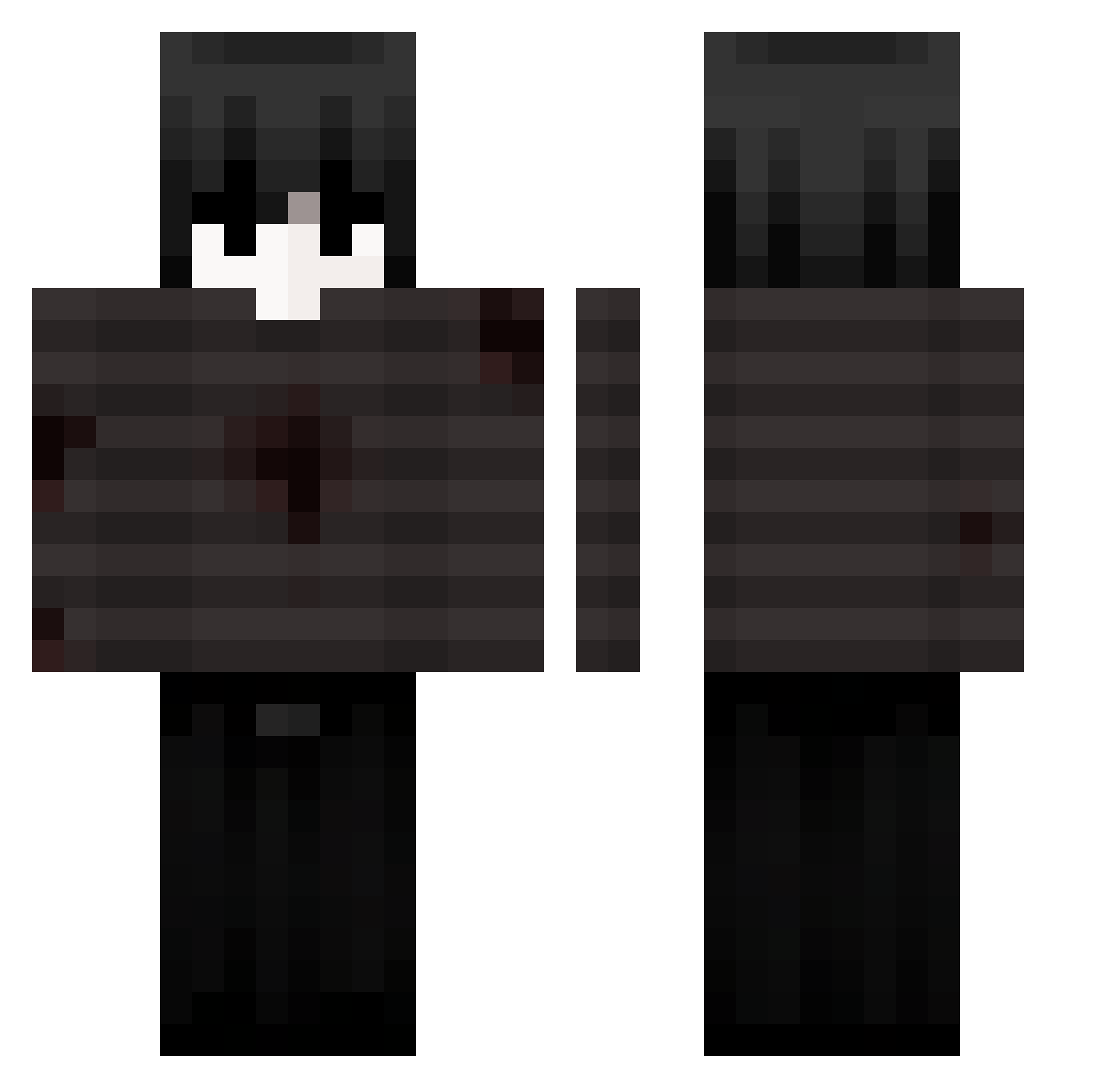 Lezkyy Minecraft skin, front and back view