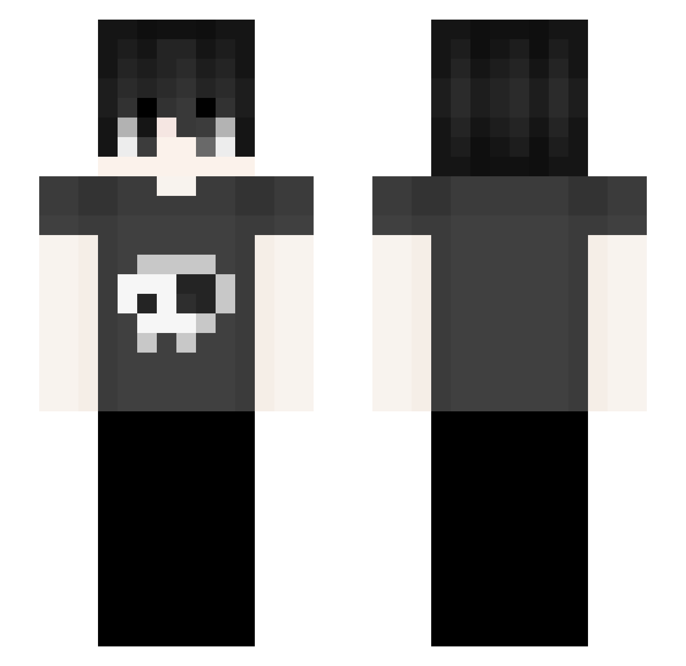 upfx Minecraft skin, front and back view