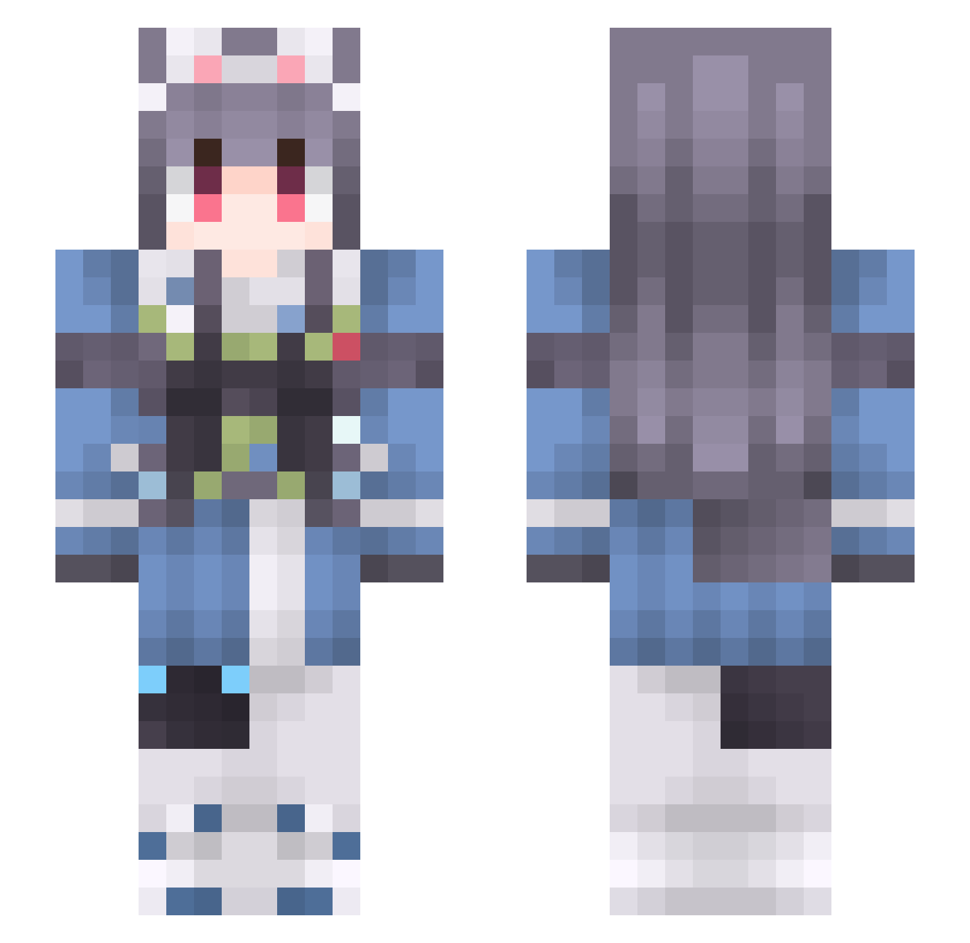 spironema Minecraft skin, front and back view