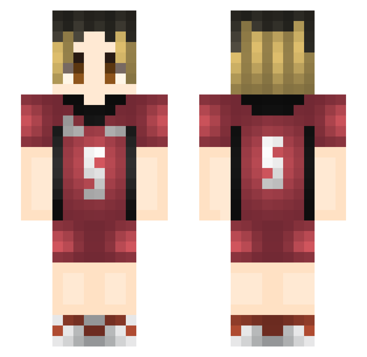 Parkerson0106 Minecraft skin, front and back view