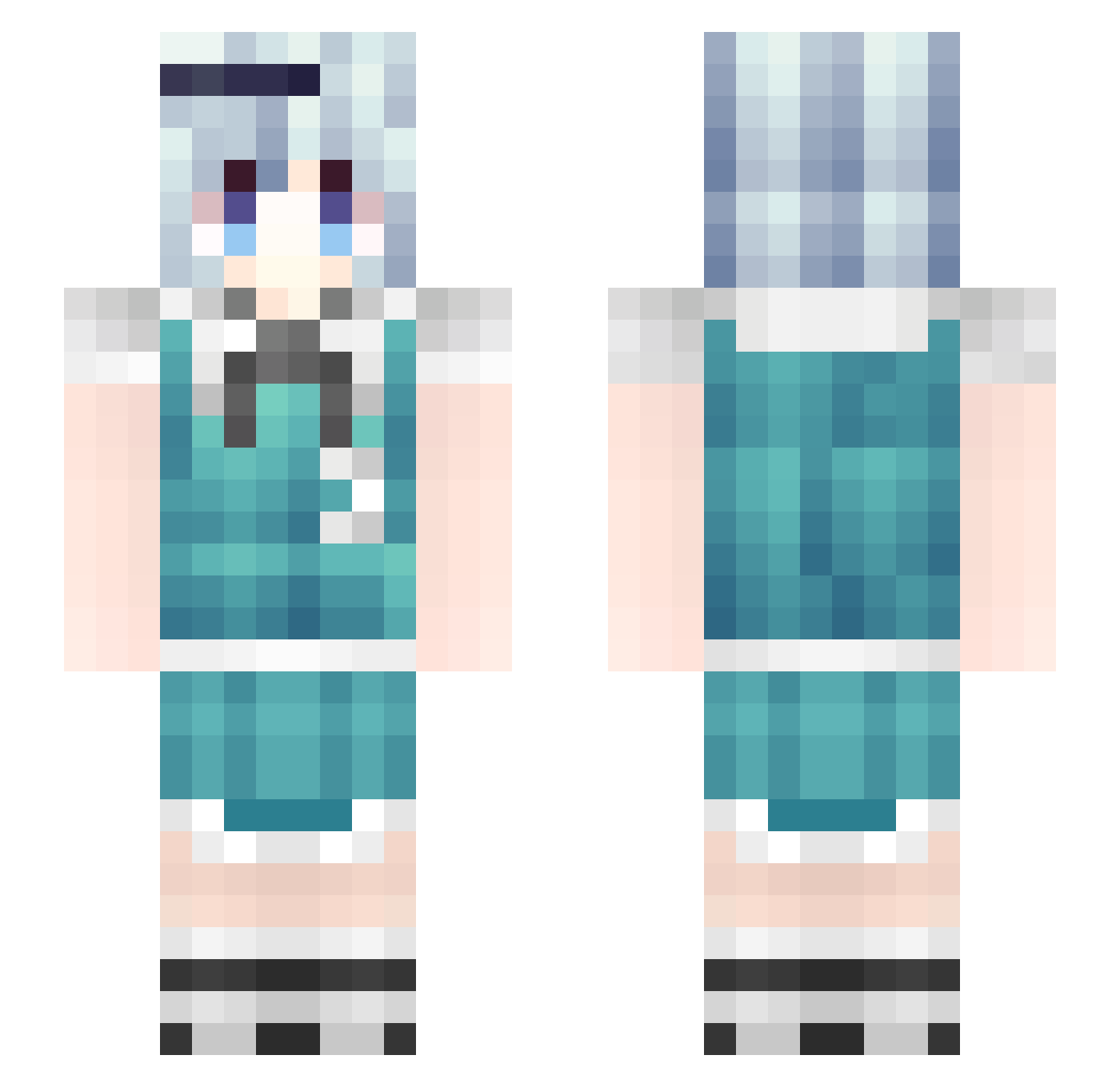 GoldMiner692018 Minecraft skin, front and back view