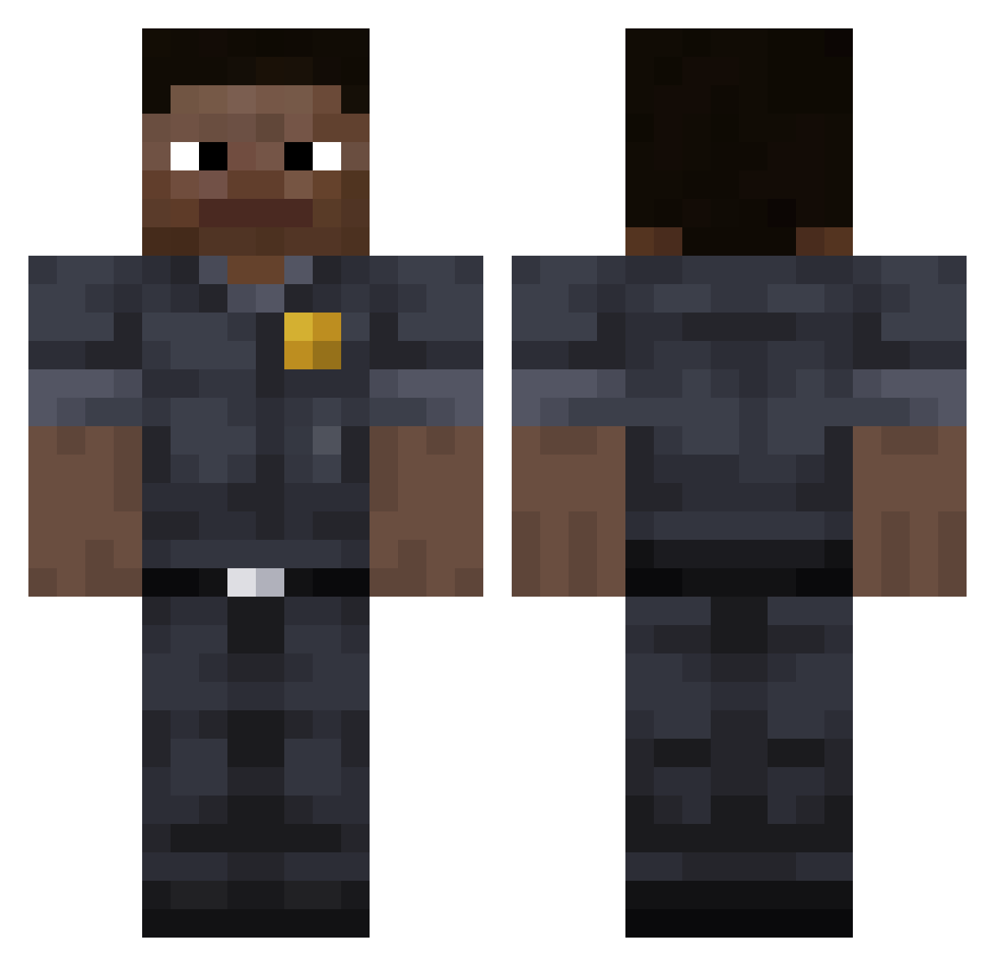 zeuson2k Minecraft skin, front and back view