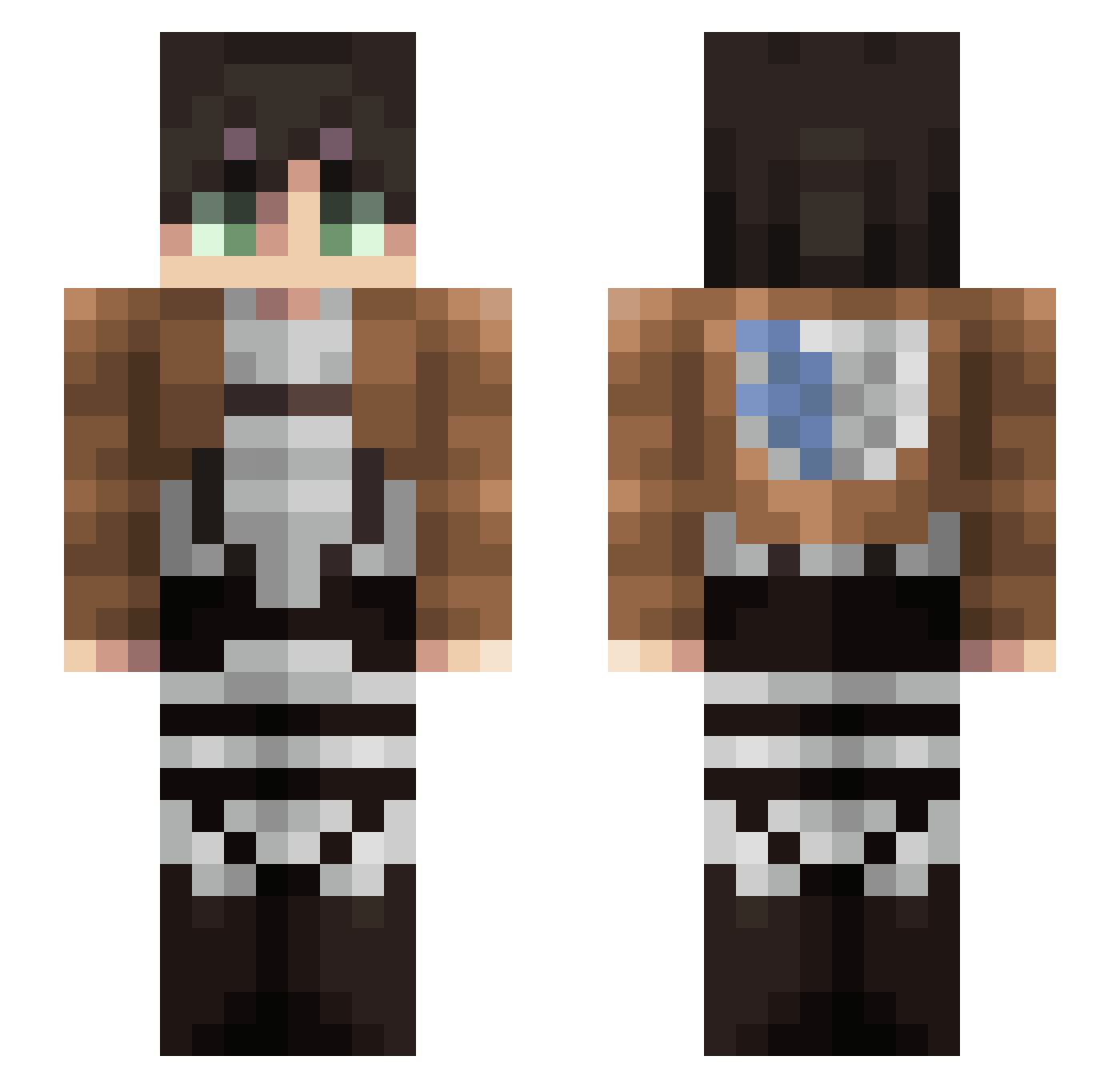 Mating22 Minecraft skin, front and back view