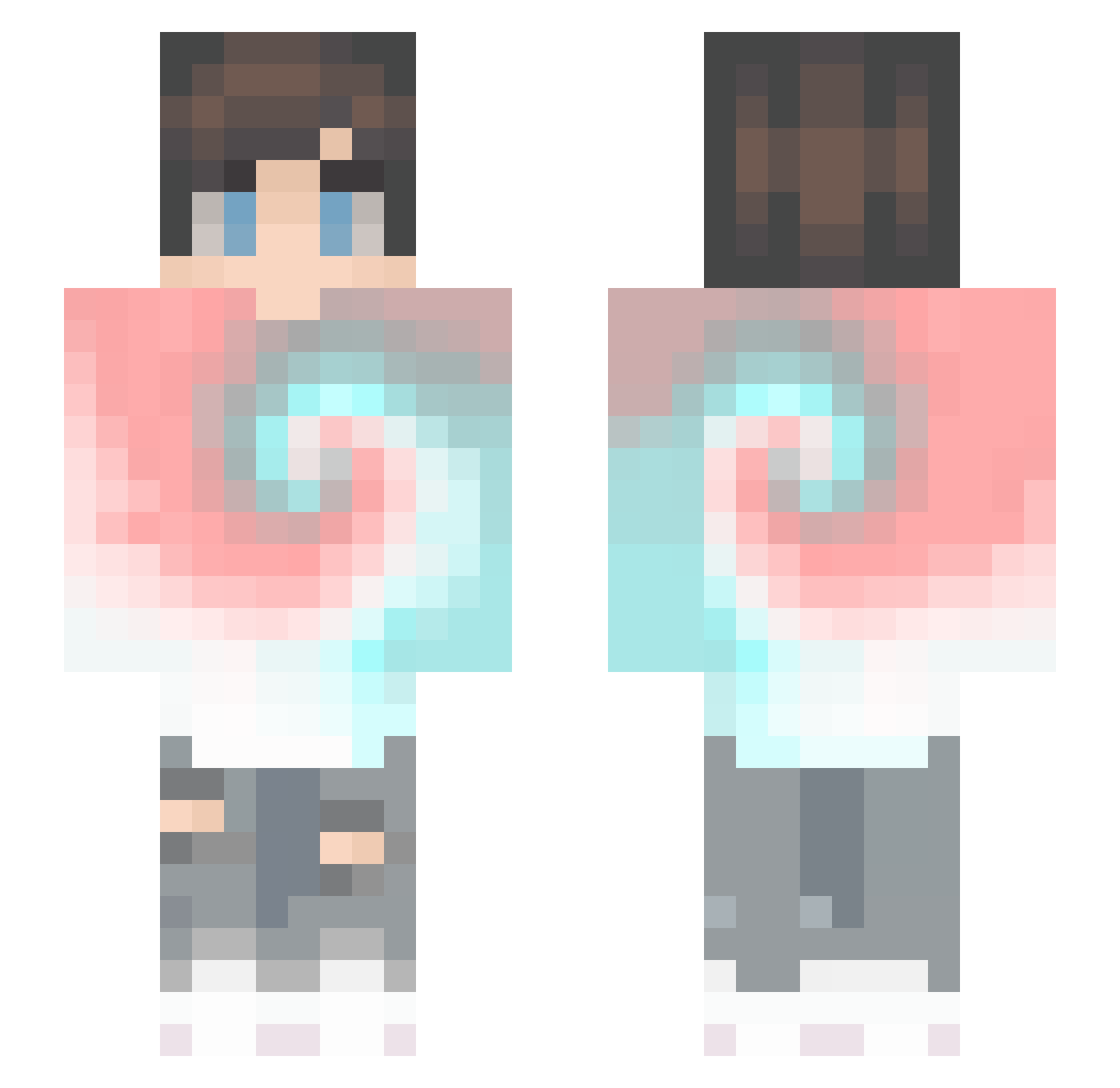 bluetiedye Minecraft skin, front and back view