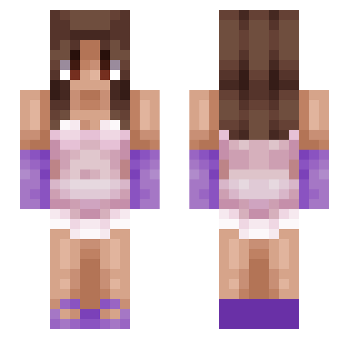 MichMrz Minecraft skin, front and back view