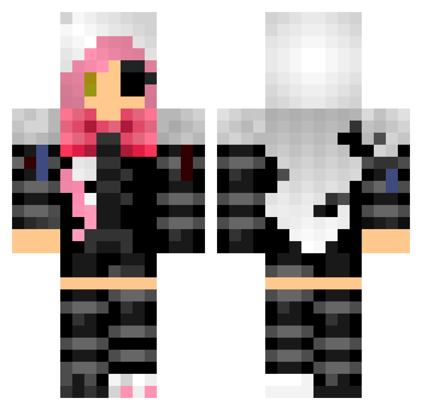 Ilovechina Minecraft skin, front and back view