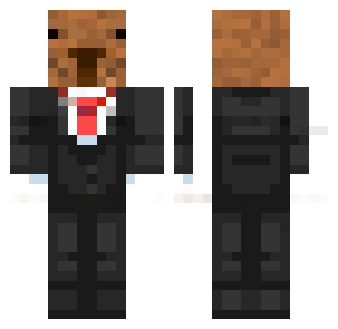 Yoc8 Minecraft skin, front and back view