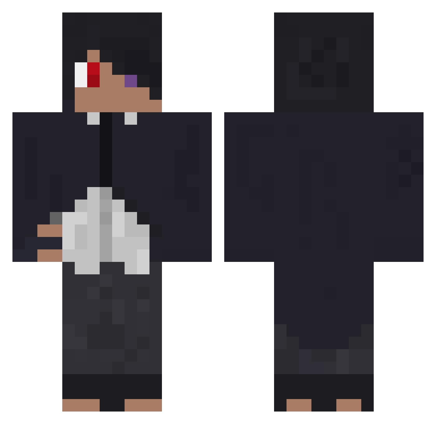 alevere Minecraft skin, front and back view