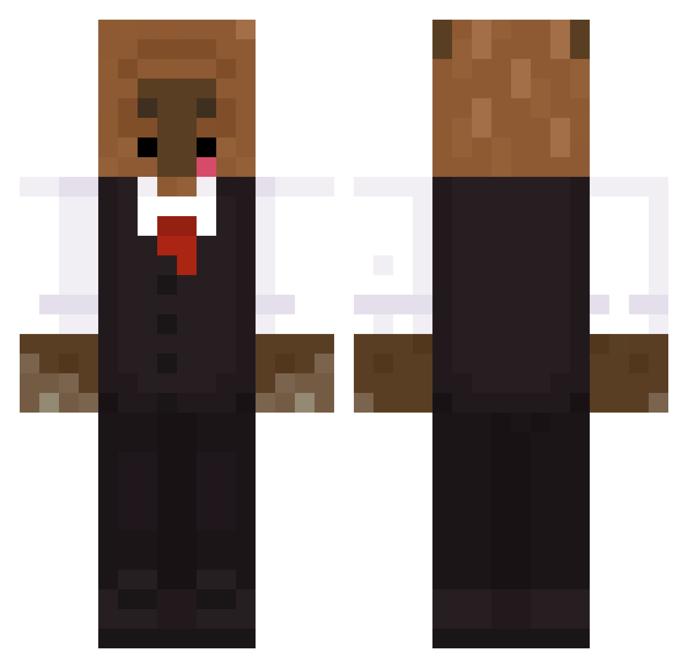 TheCatBoyEvilBr Minecraft skin, front and back view