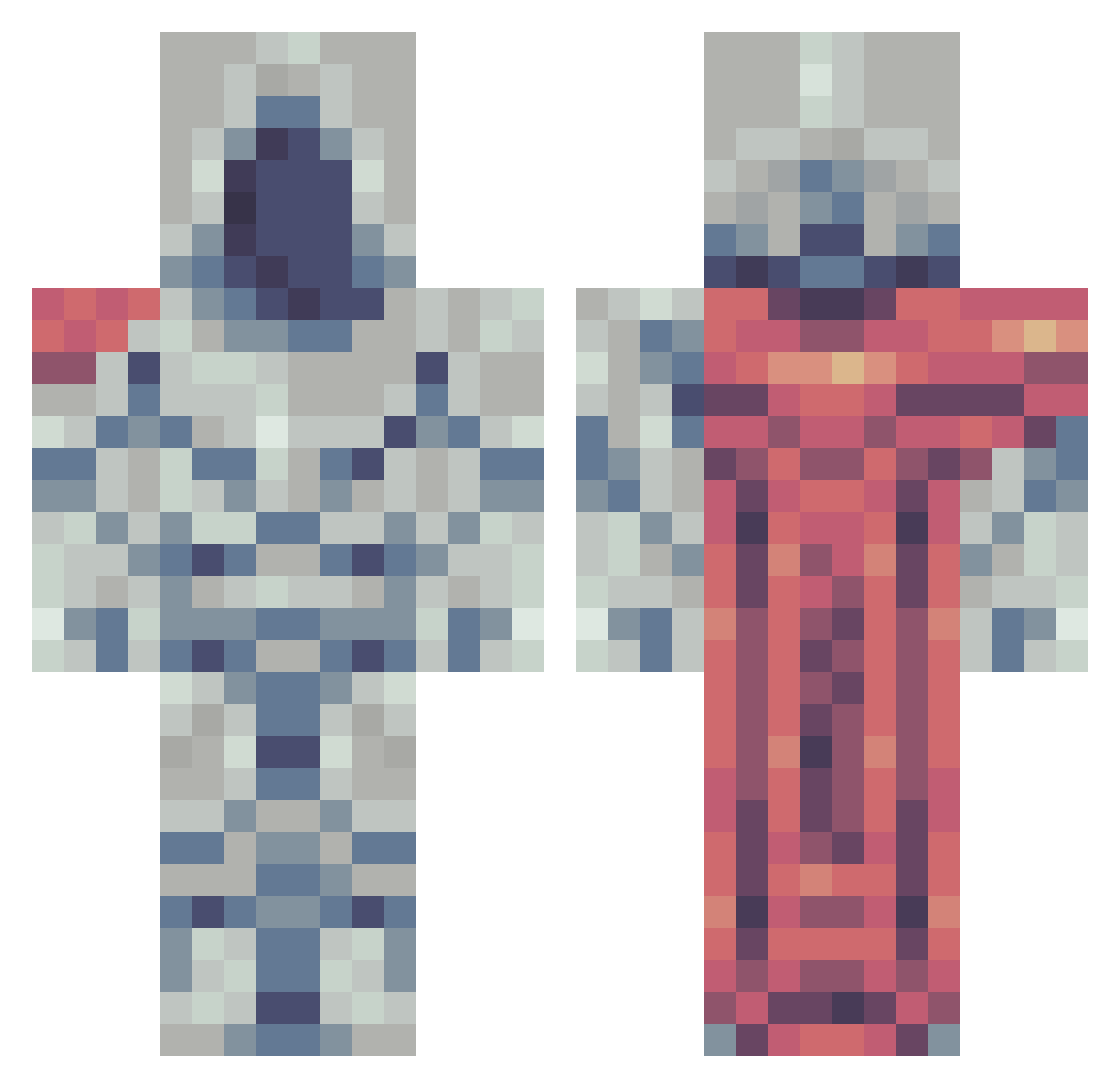 Voiders Minecraft skin, front and back view