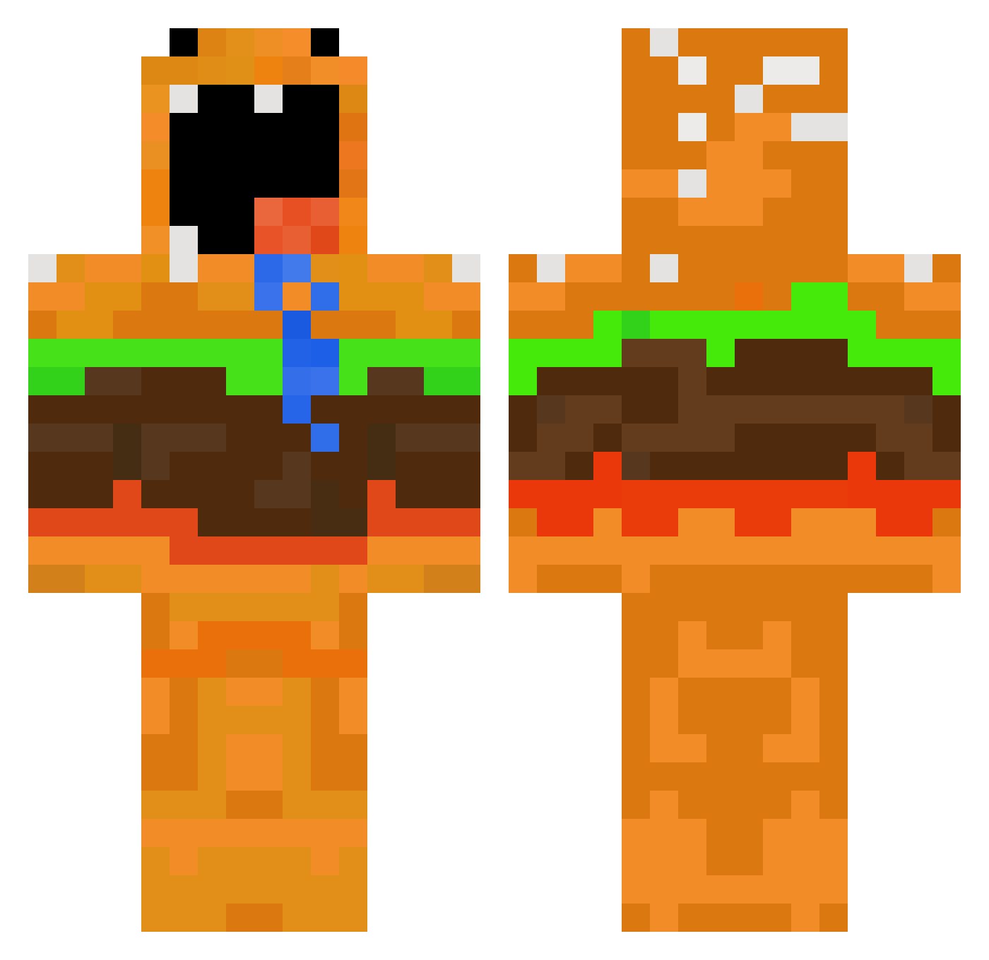 gosheto050 Minecraft skin, front and back view