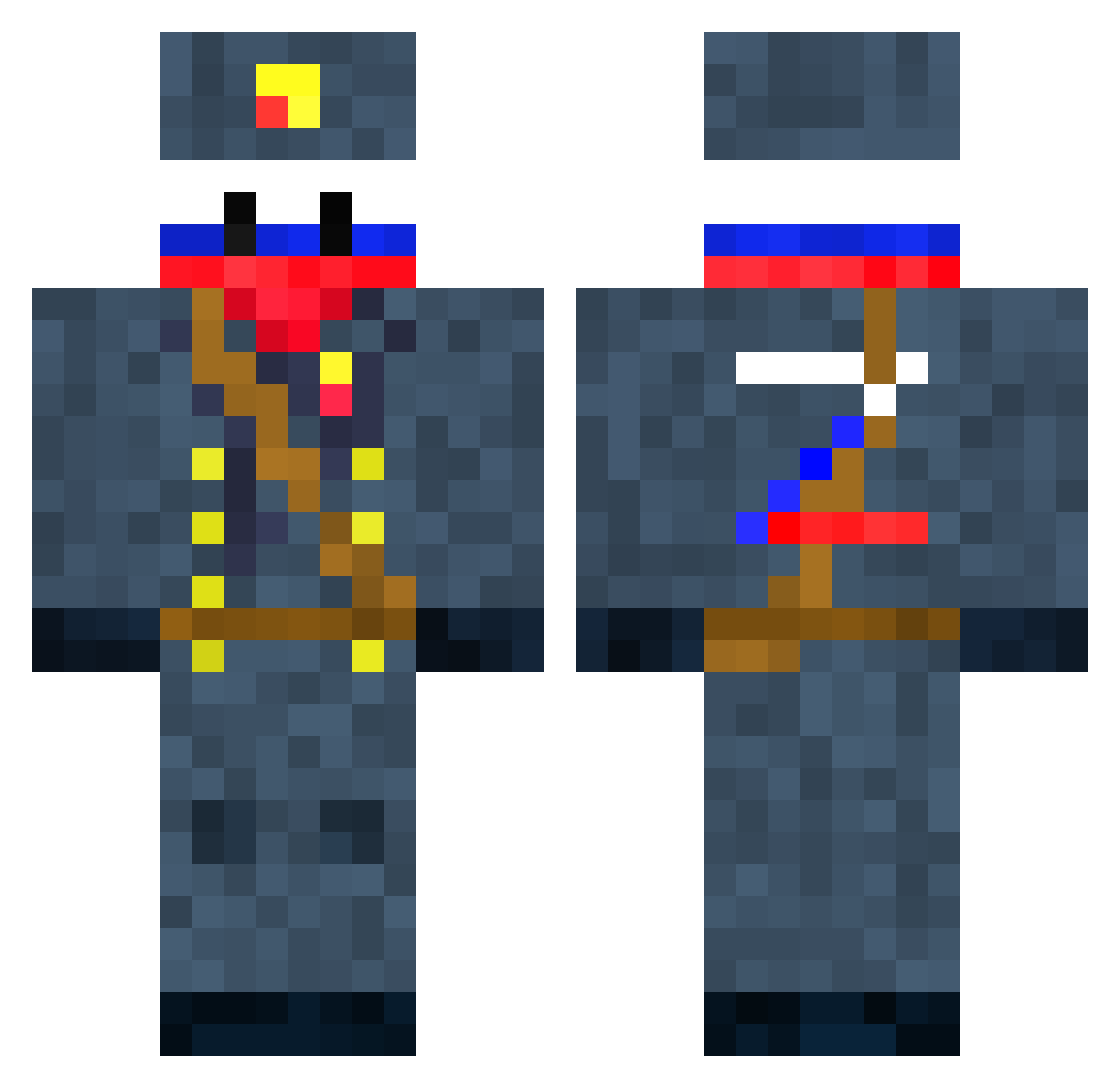 IzyPax_YT Minecraft skin, front and back view
