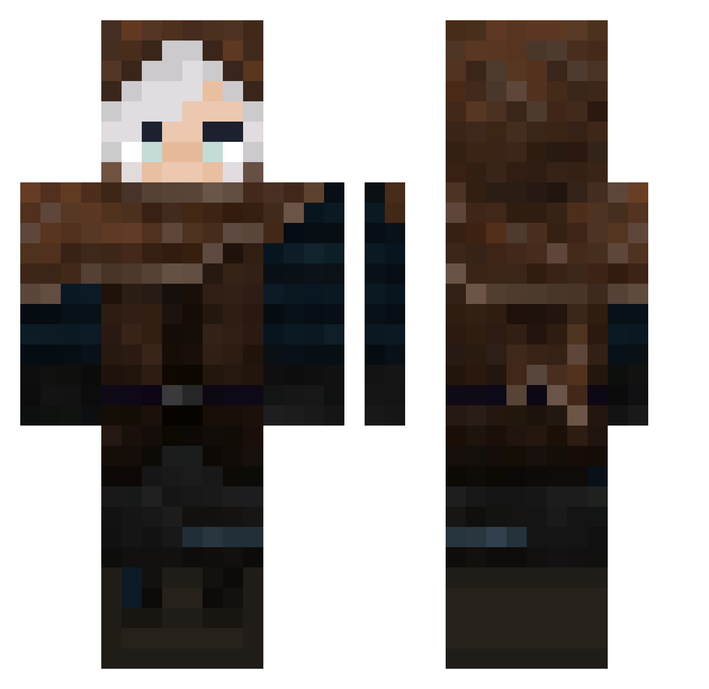 KaiNebelmast Minecraft skin, front and back view