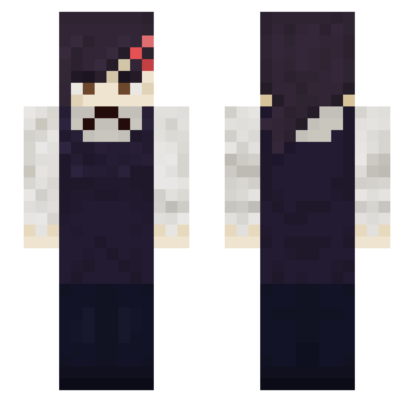 Aurusha Minecraft skin, front and back view