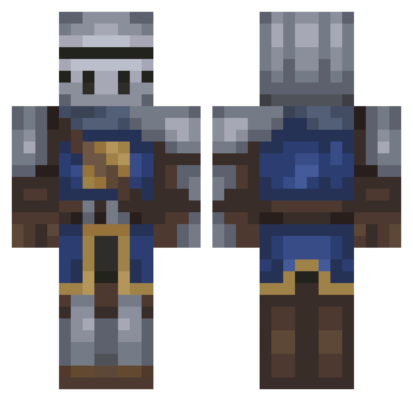 JUNKIPS Minecraft skin, front and back view
