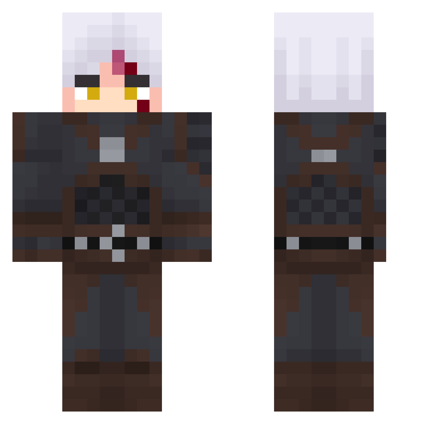 Sockyjay Minecraft skin, front and back view