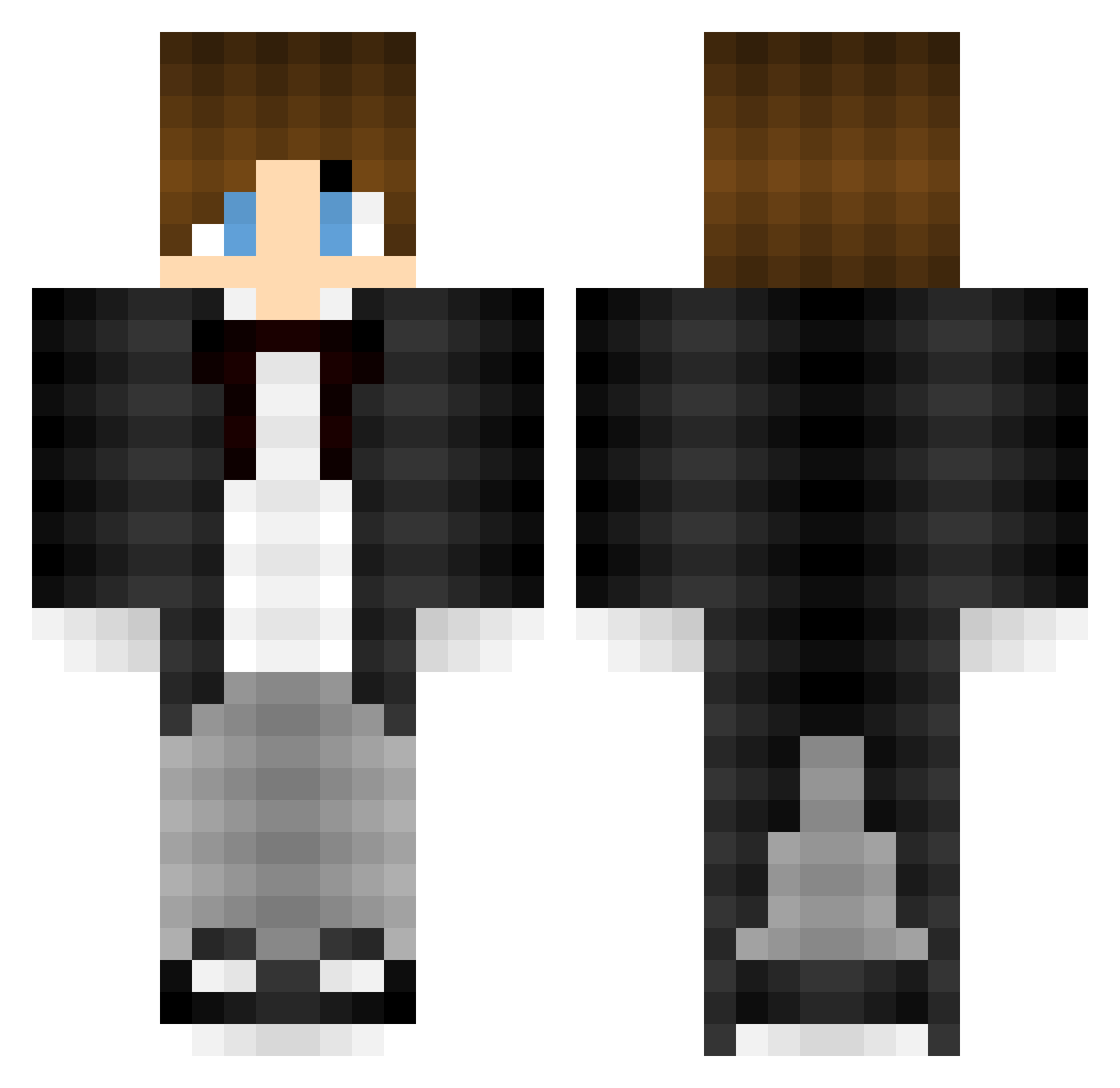 KirkCartel Minecraft skin, front and back view