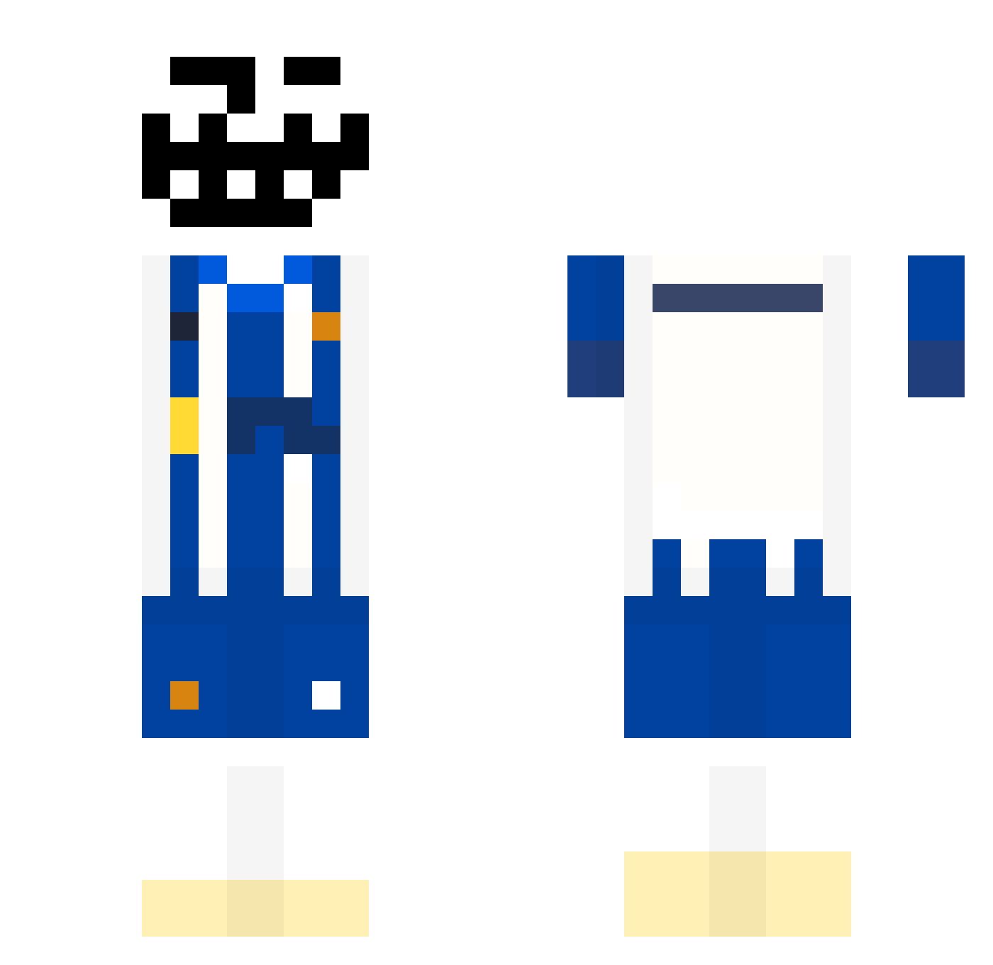 Horeuu Minecraft skin, front and back view