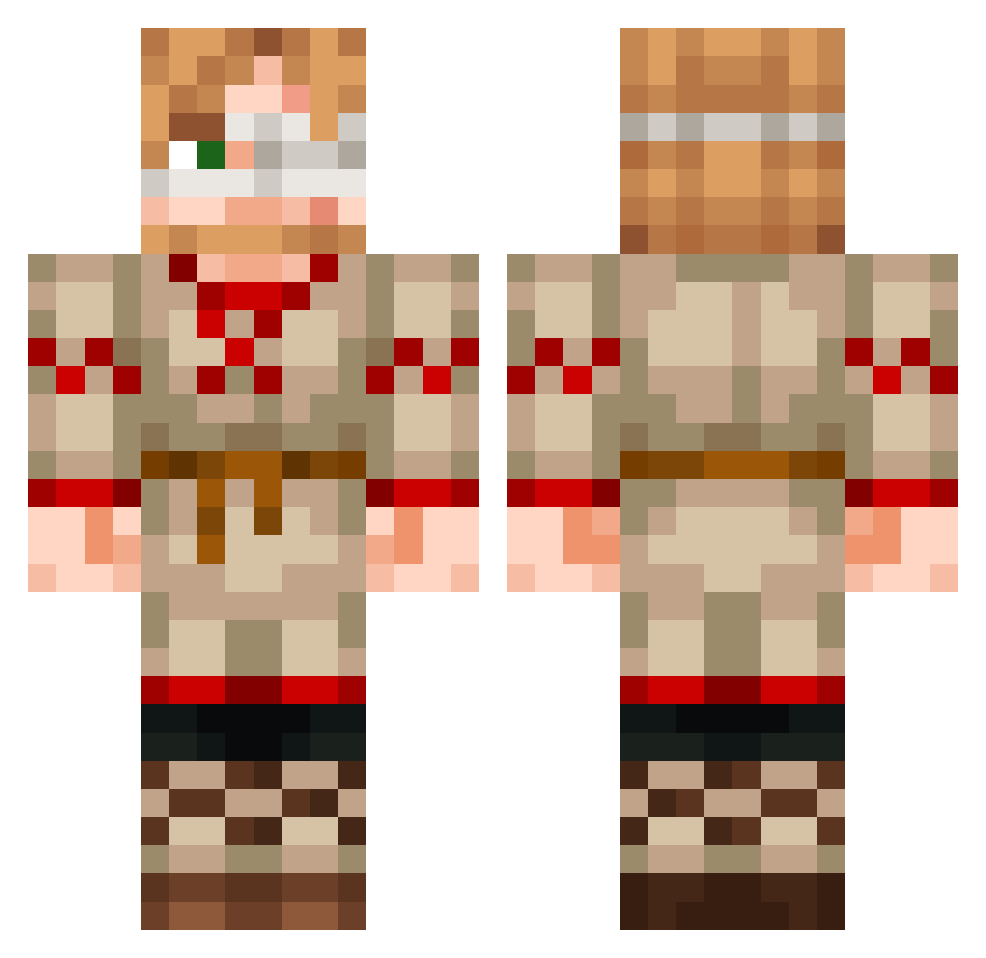 Noruegues Minecraft skin, front and back view