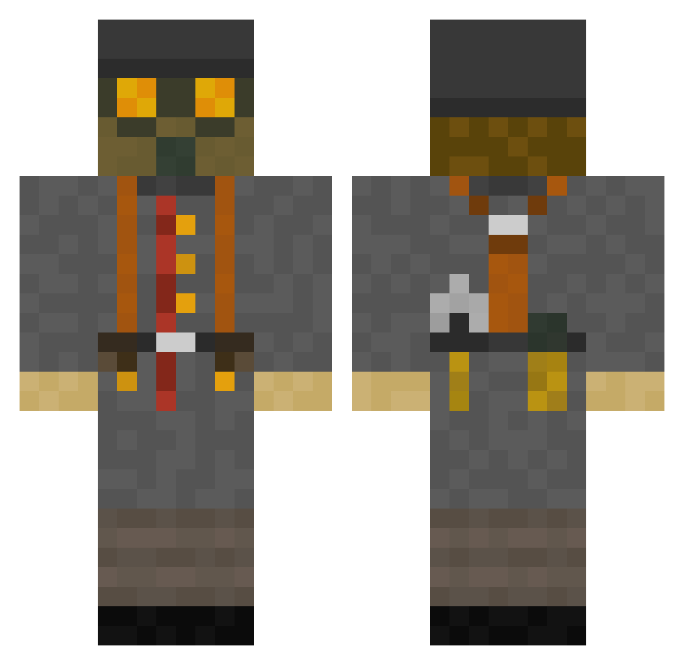 Brycepss Minecraft skin, front and back view