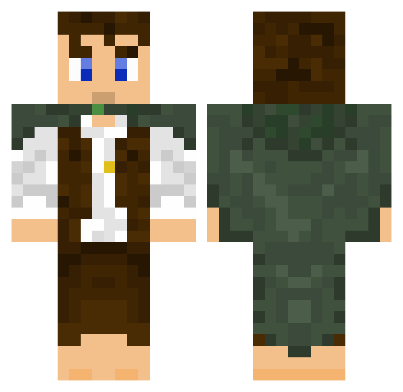 Petenceto Minecraft skin, front and back view