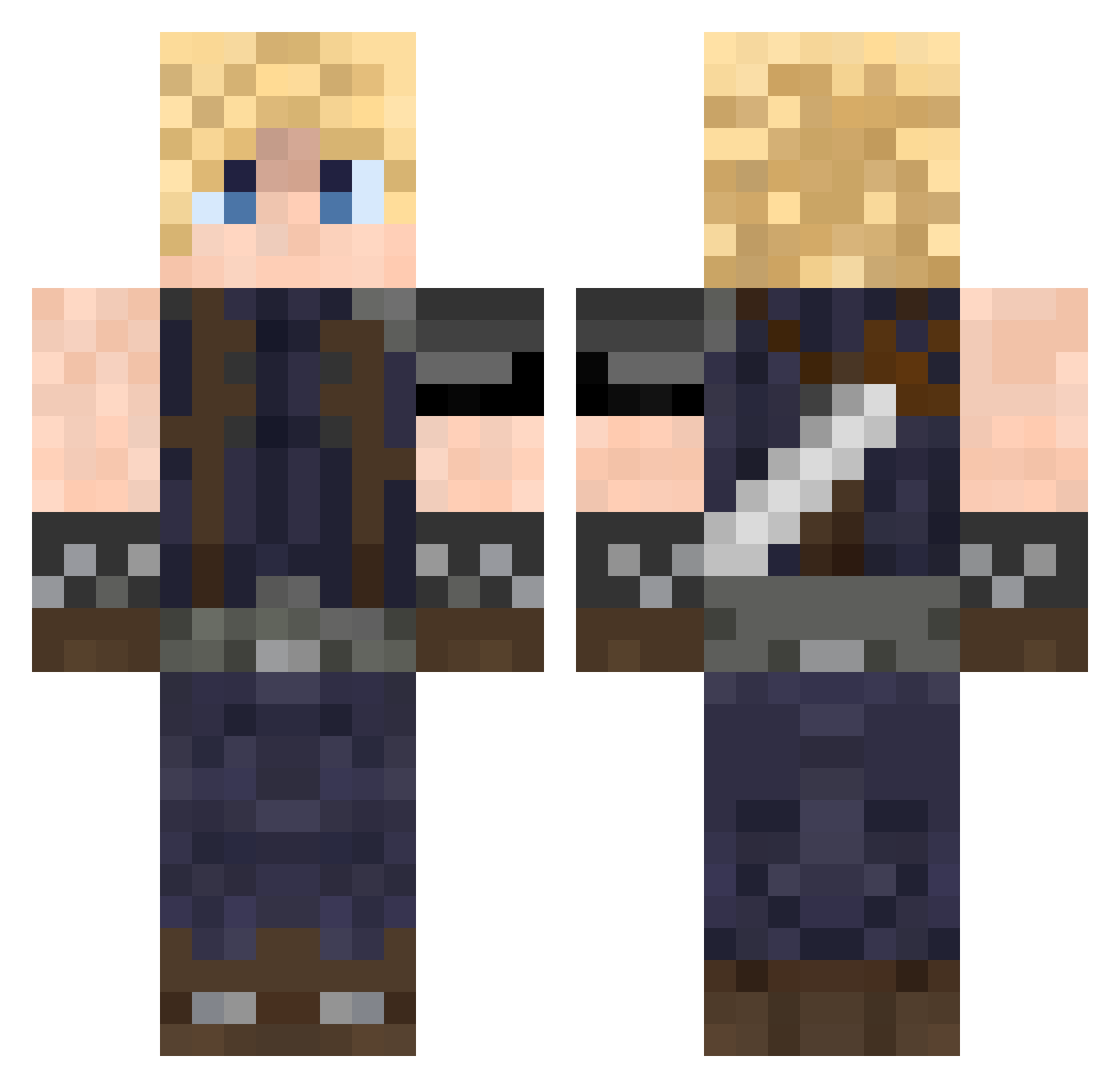 Traff1c Minecraft skin, front and back view