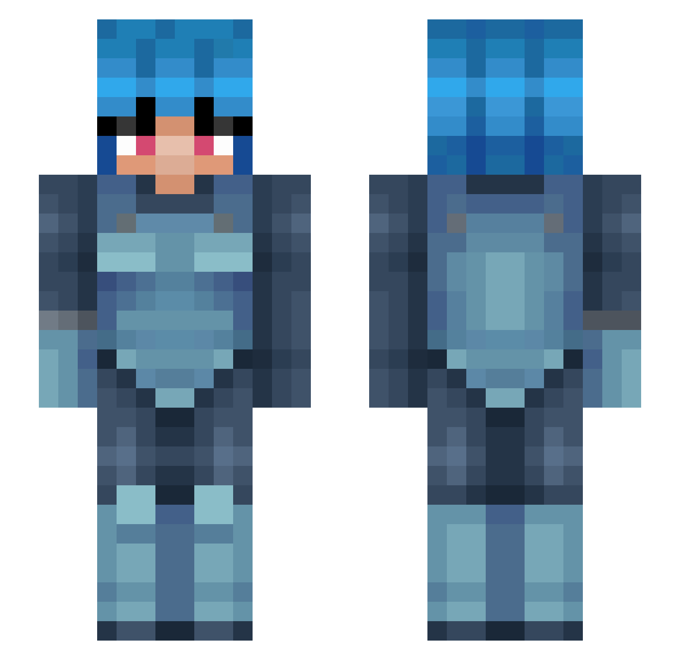 hEllV1sion Minecraft skin, front and back view