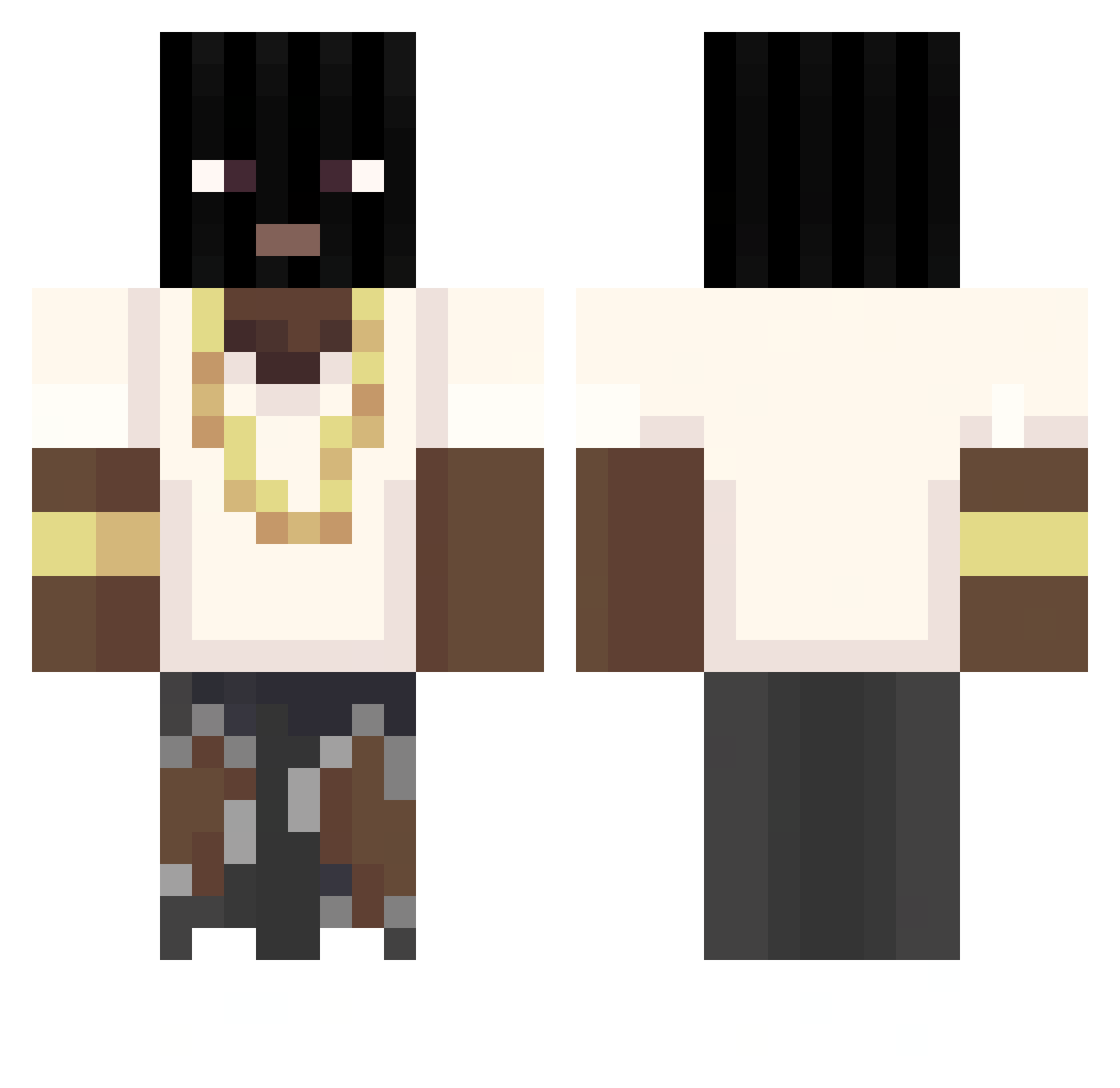 01og Minecraft skin, front and back view