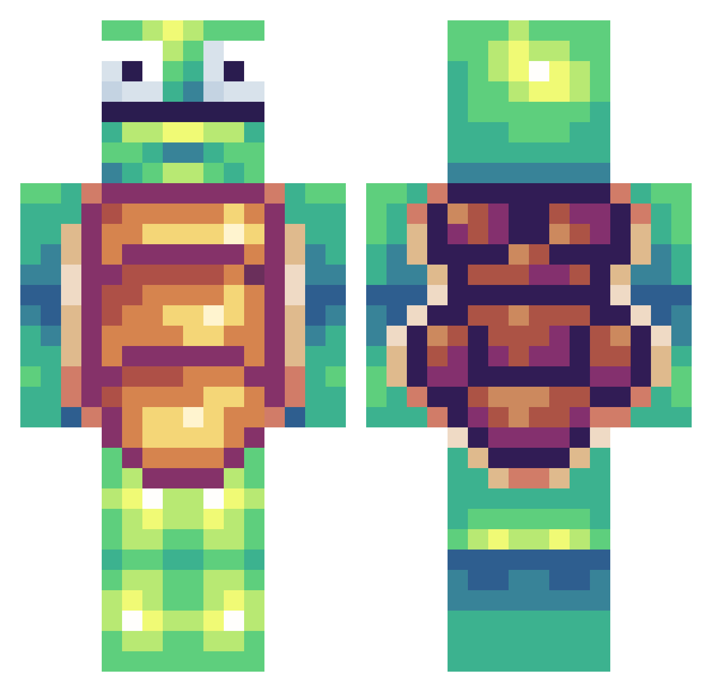 Gruffalo85 Minecraft skin, front and back view