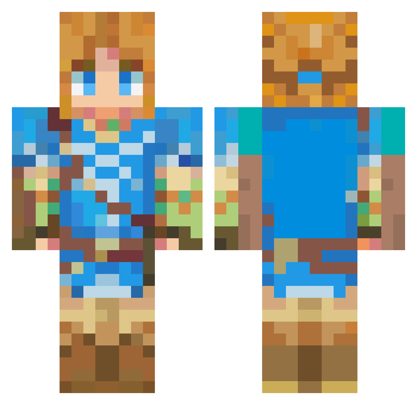 Sobrenatural Minecraft skin, front and back view