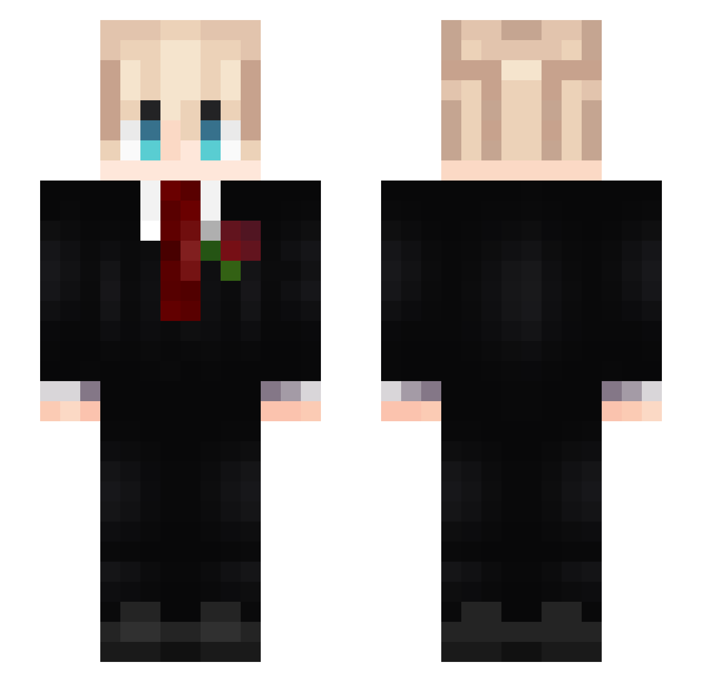 Sojournery Minecraft skin, front and back view