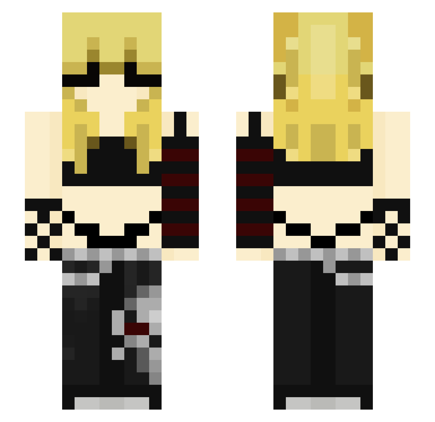 Txyche Minecraft skin, front and back view