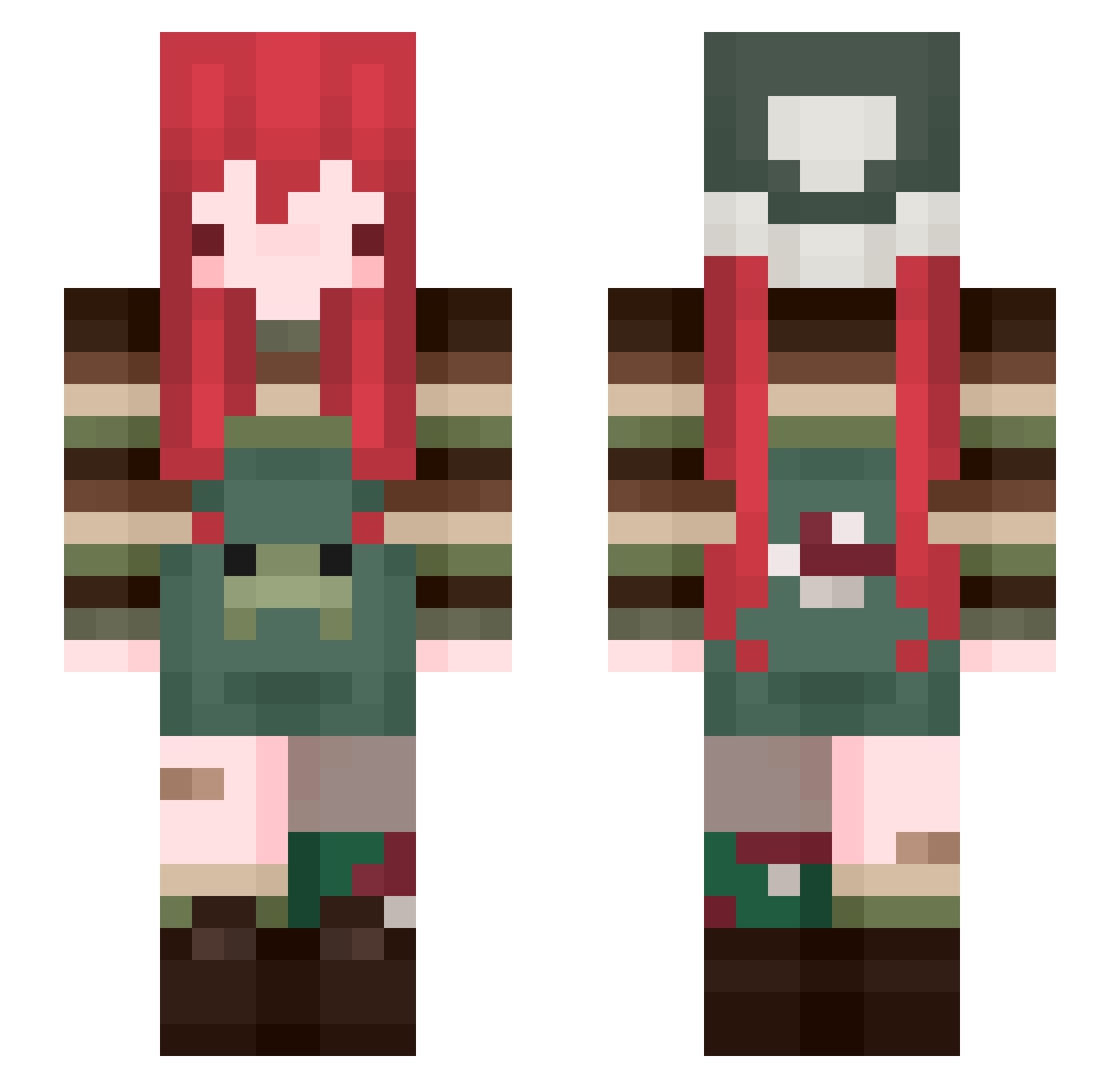yuzupepprr Minecraft skin, front and back view