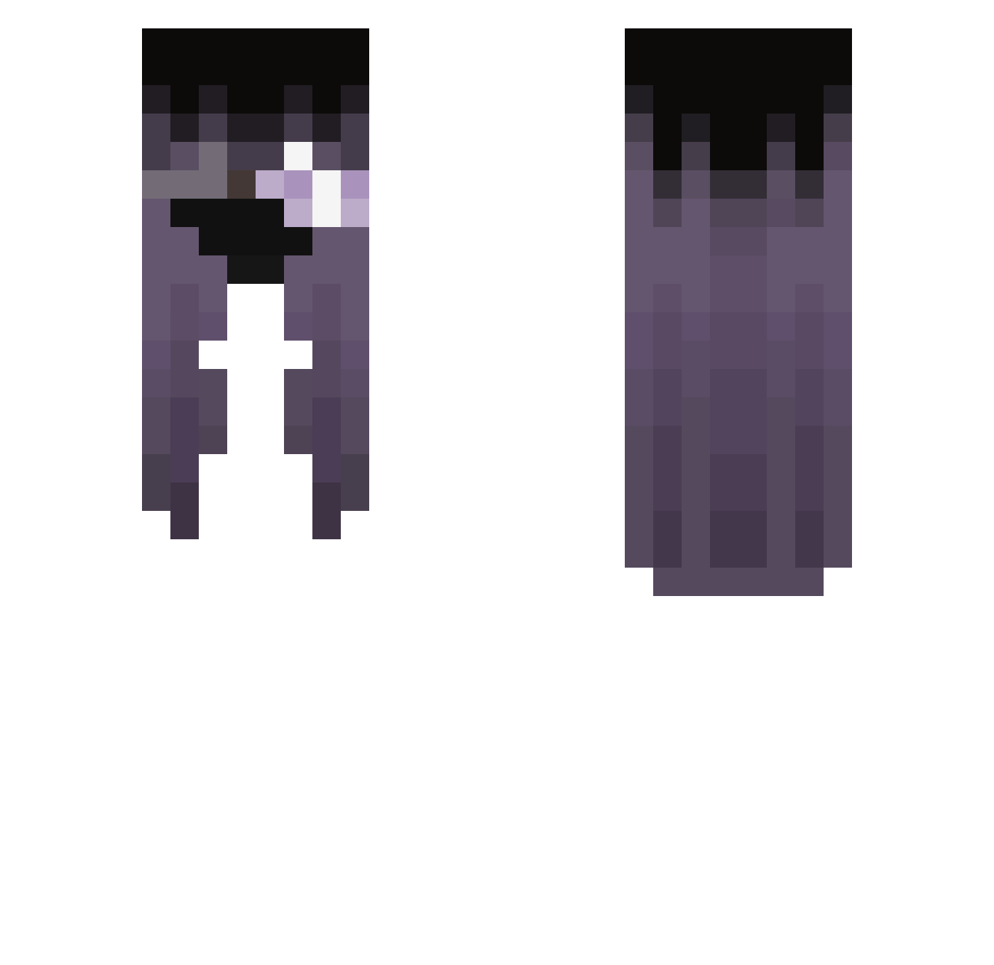 Fishimuz Minecraft skin, front and back view