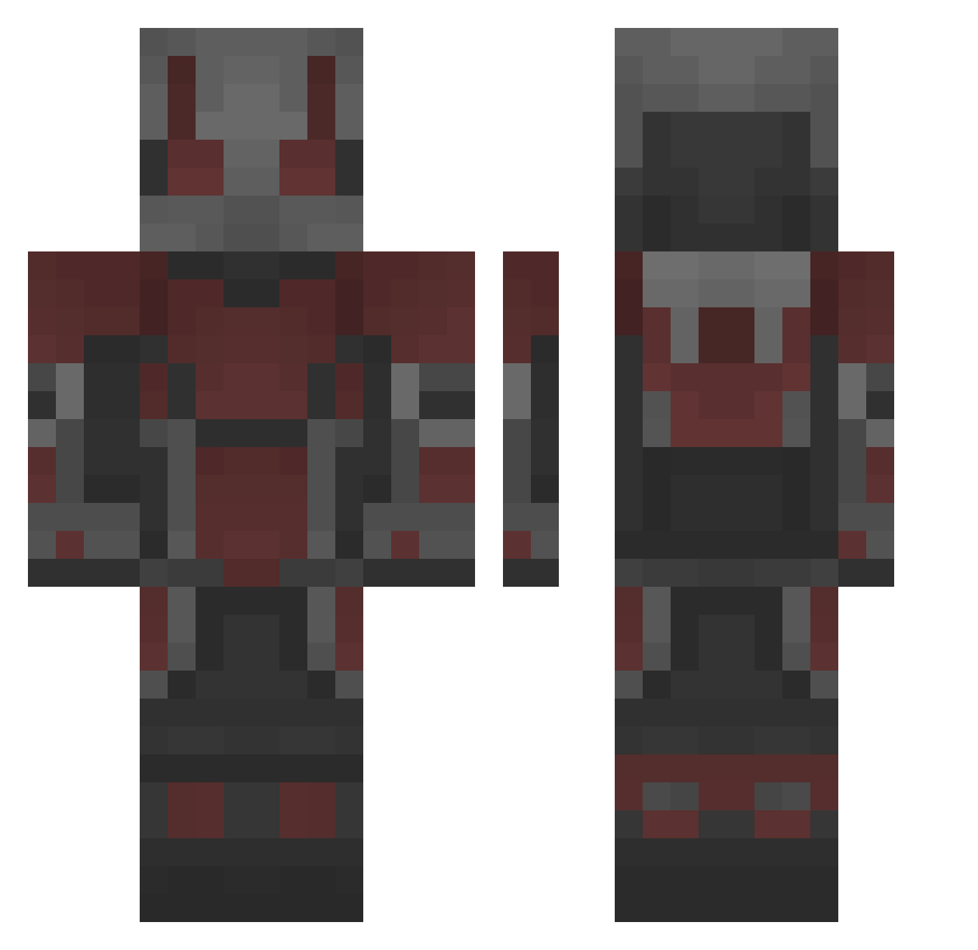 Halfrose9 Minecraft skin, front and back view