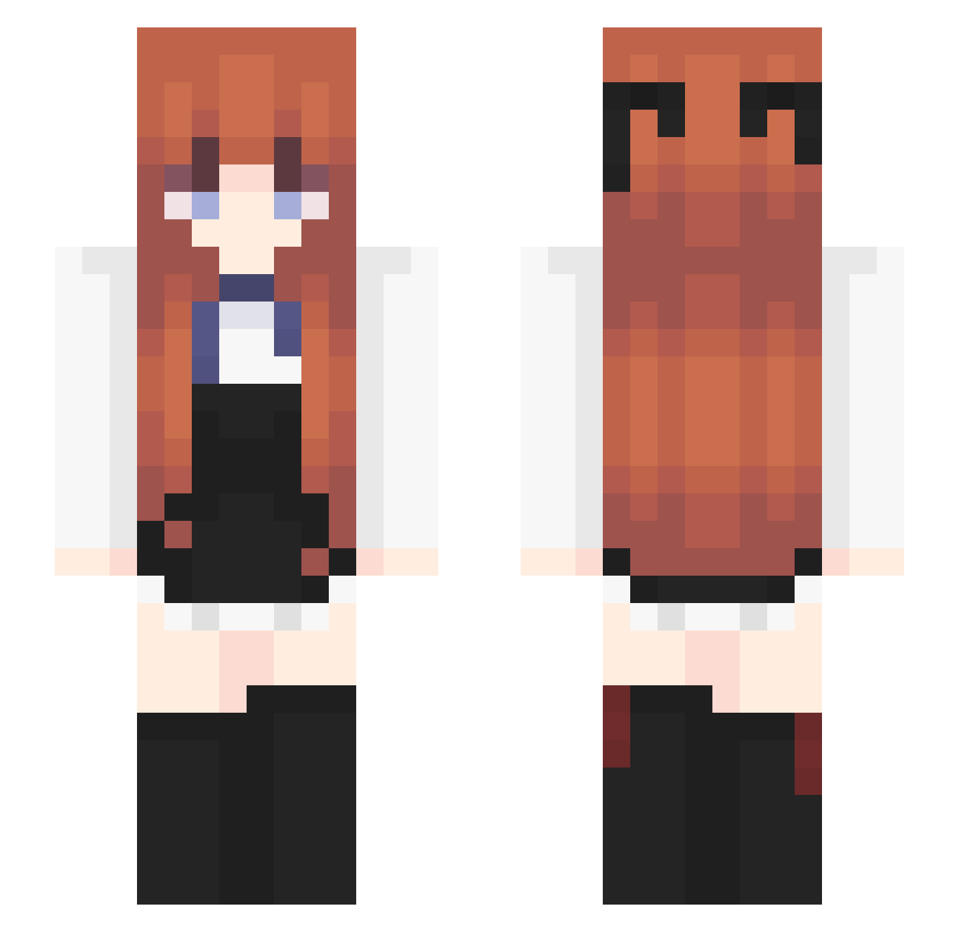 Erika_Mitaka Minecraft skin, front and back view