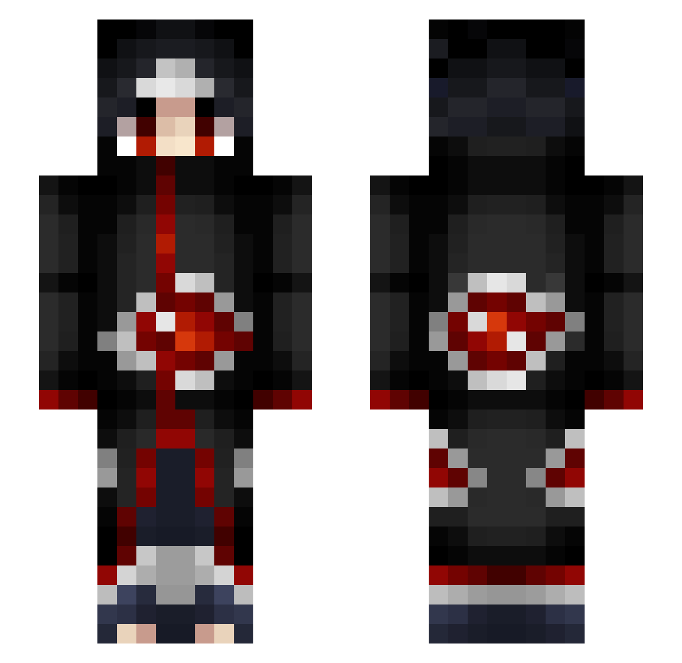 DletBleach Minecraft skin, front and back view