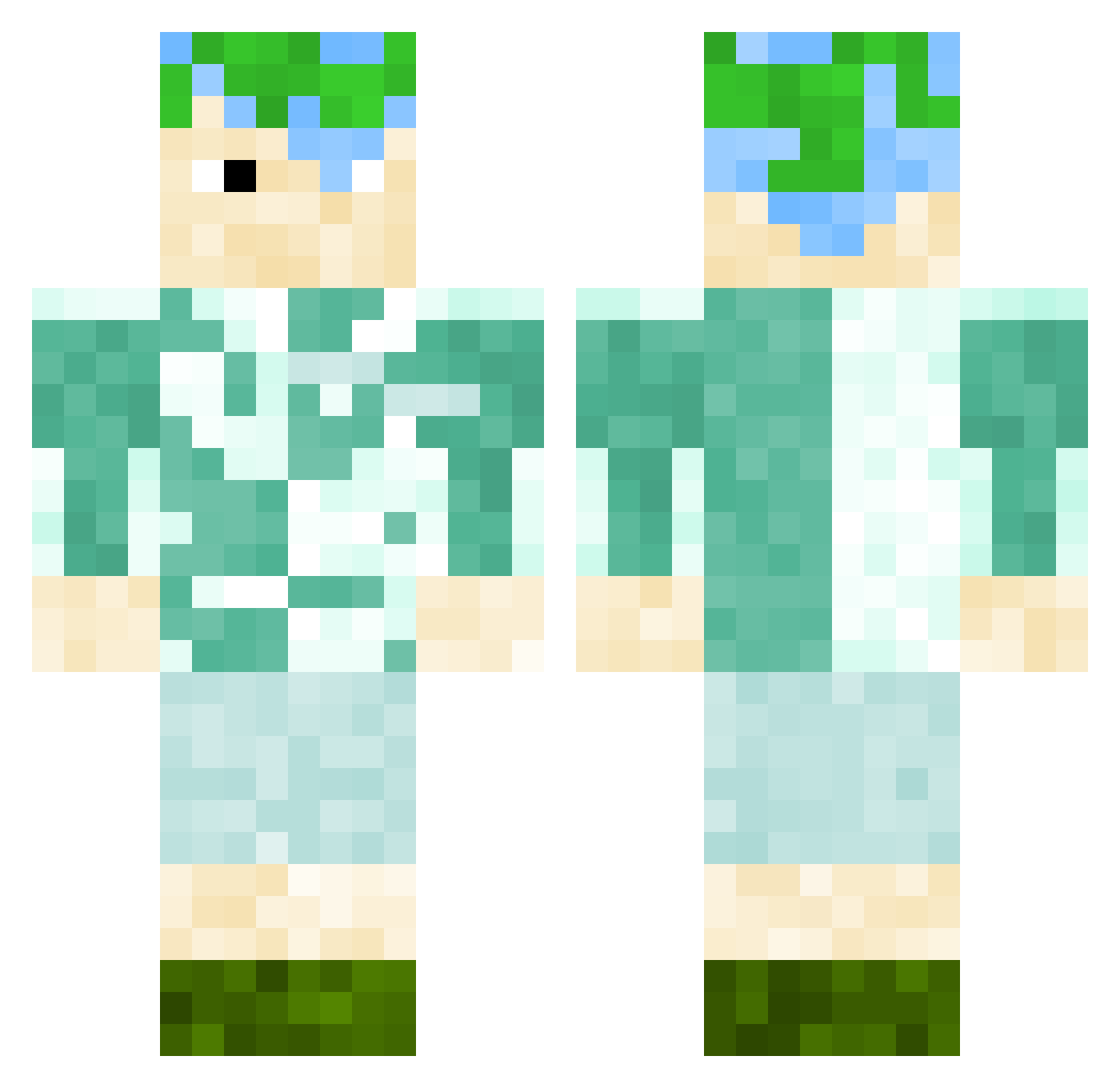 CoNickel Minecraft skin, front and back view