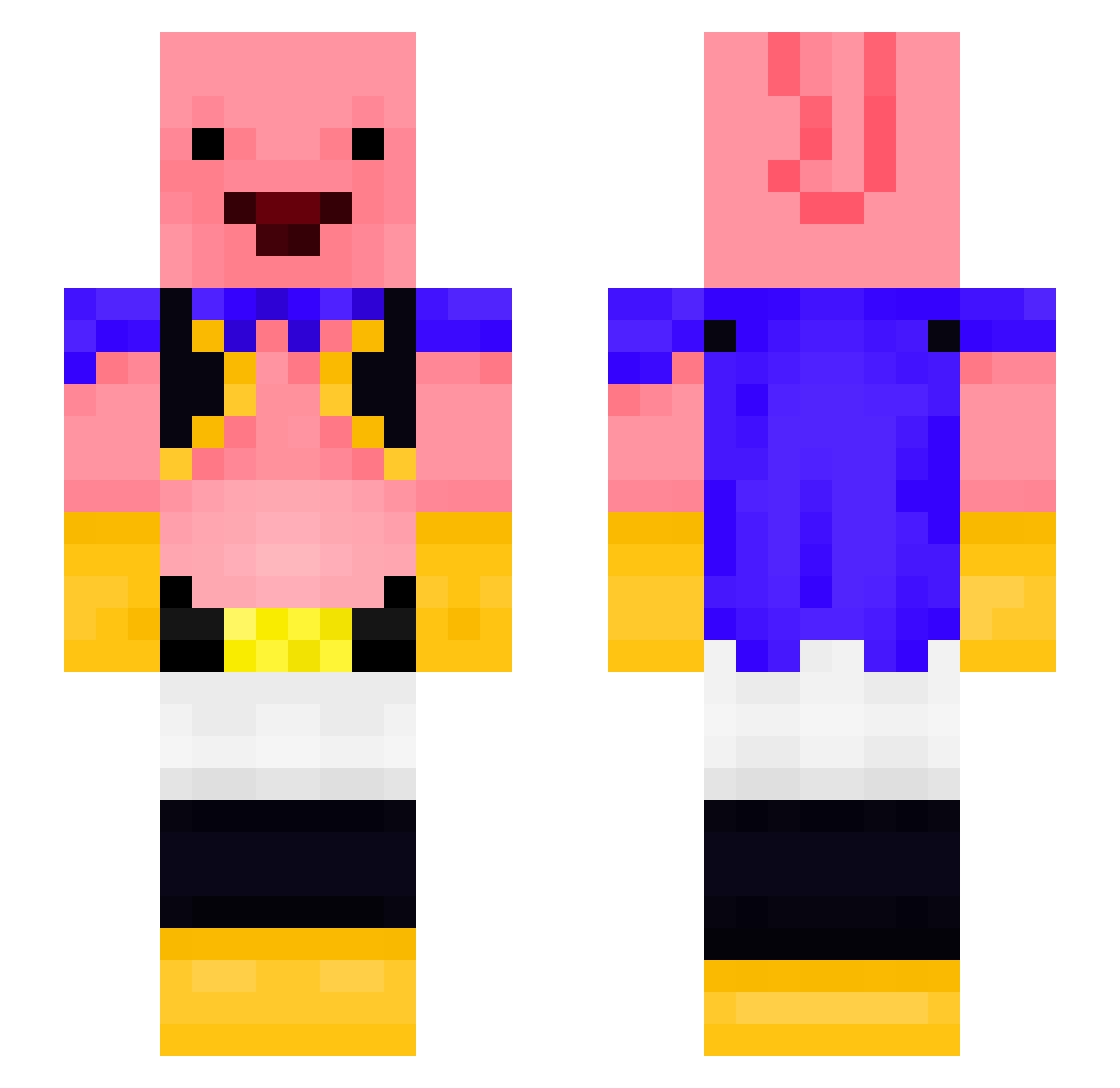 SleepleZZ Minecraft skin, front and back view