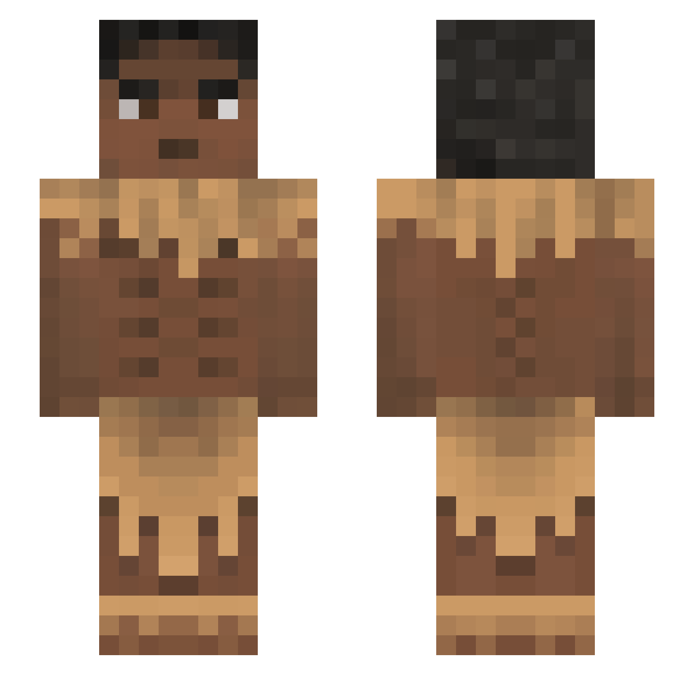AllPillNoSkill Minecraft skin, front and back view