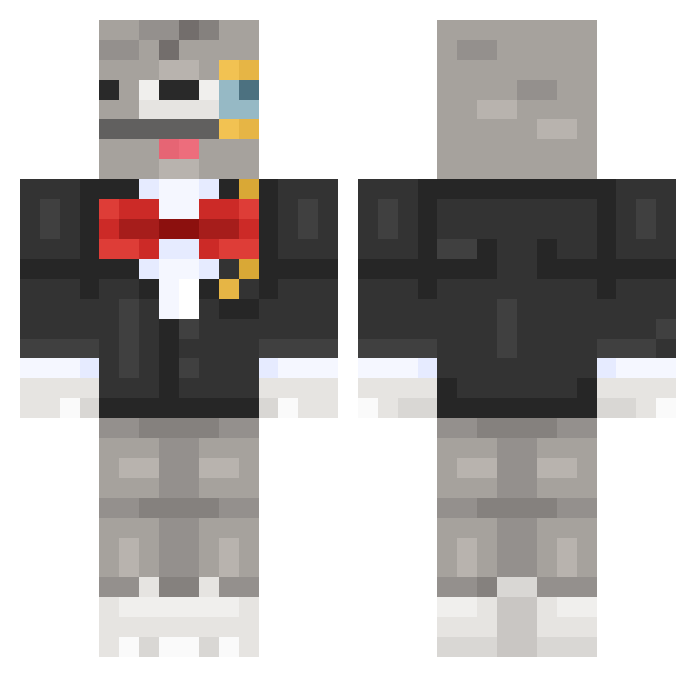 eozo Minecraft skin, front and back view