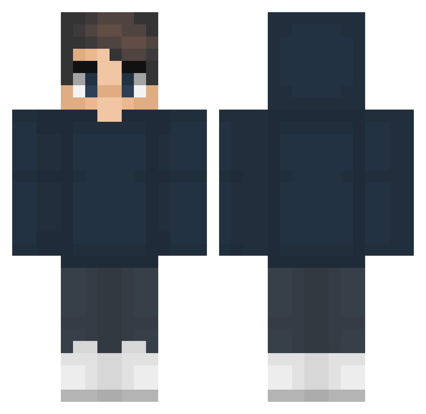Propane Minecraft skin, front and back view
