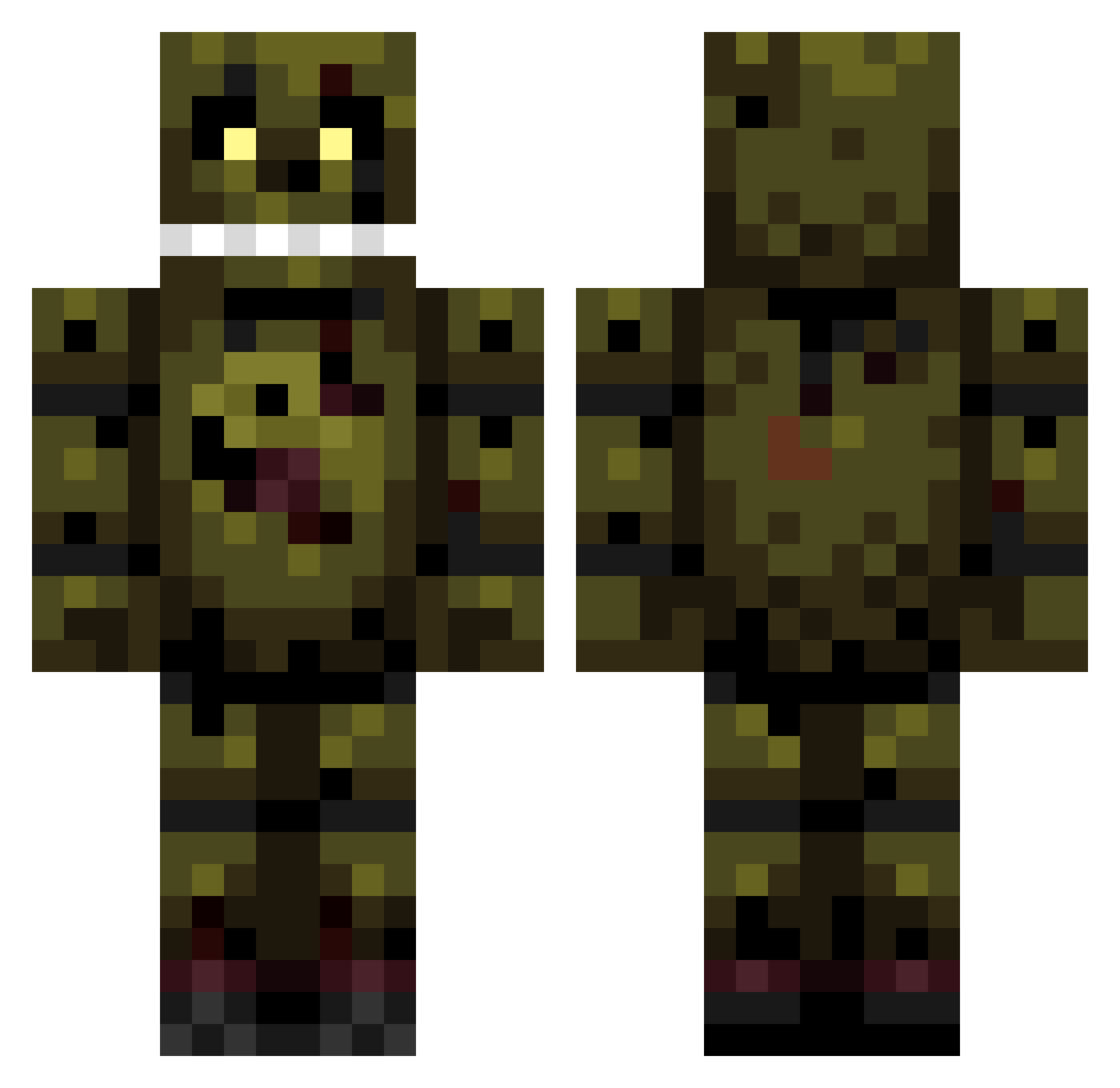 Bulbasaur_Wizard Minecraft skin, front and back view