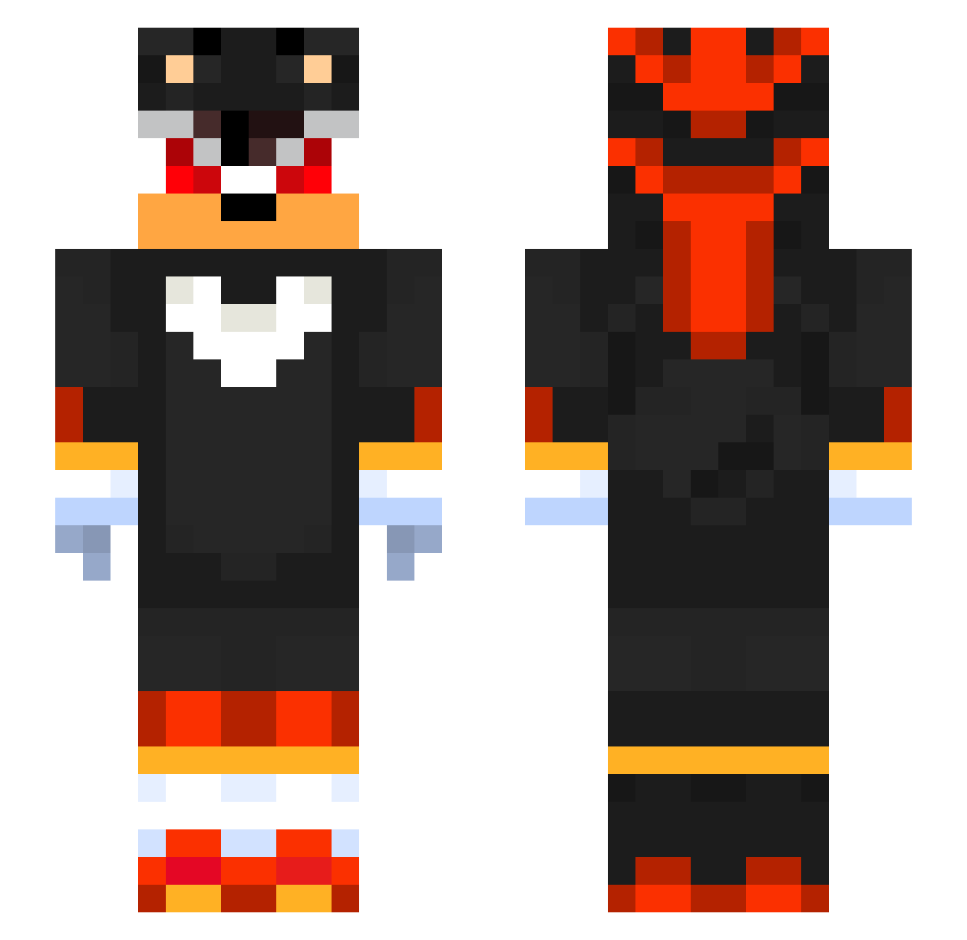 CookieLiam Minecraft skin, front and back view